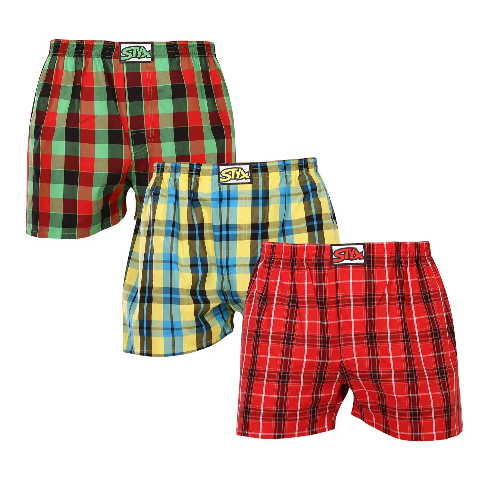 3PACK pánské trenky Styx klasická guma vícebarevné (3A093138) L, trenýrky