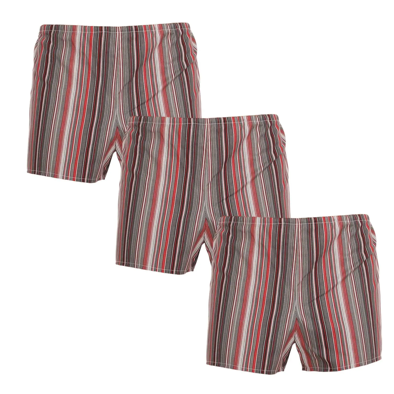 3PACK Klasické pánské trenky Foltýn červené proužky nadrozměr (3xKN76)