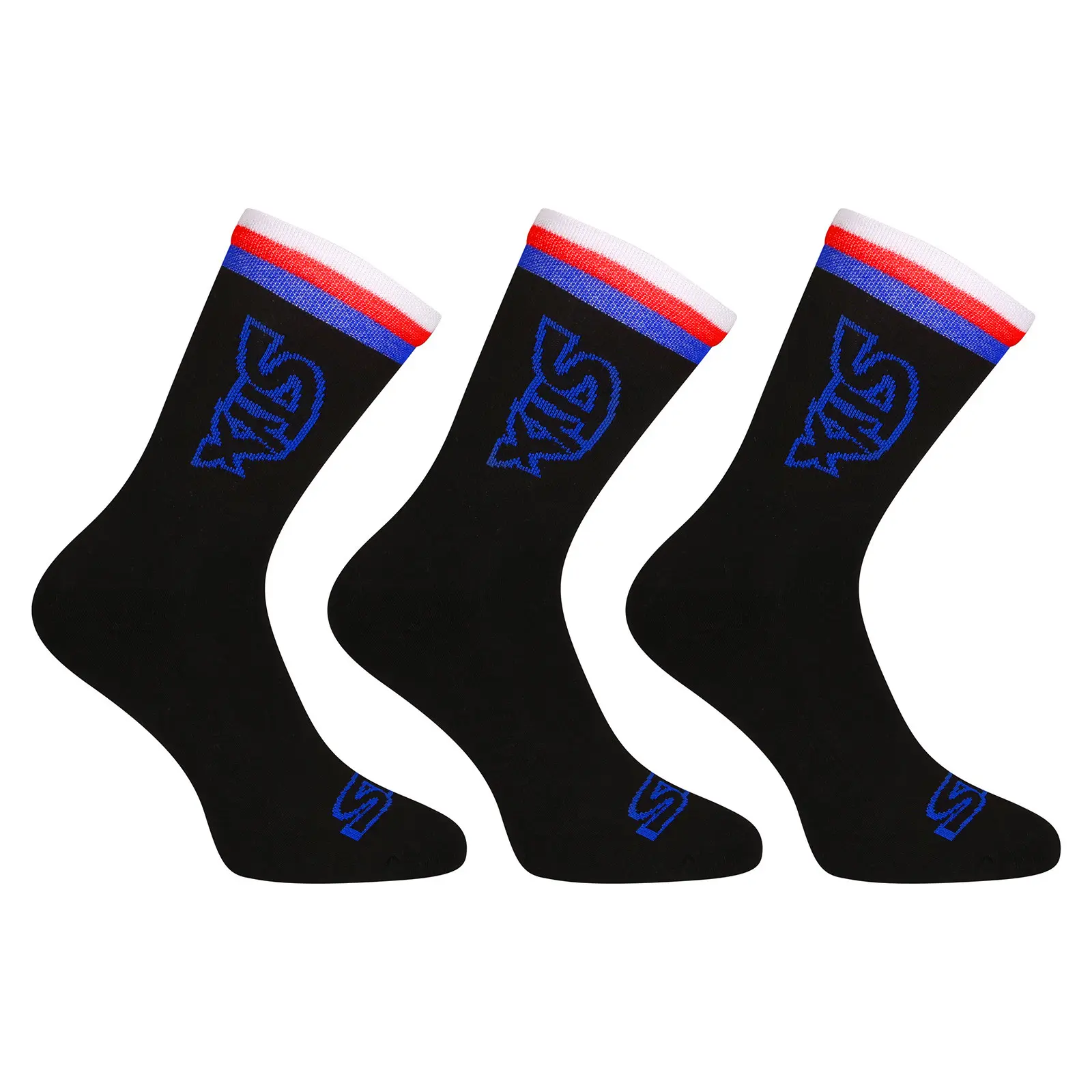 3PACK ponožky Styx vysoké černé trikolóra (3HV09000)