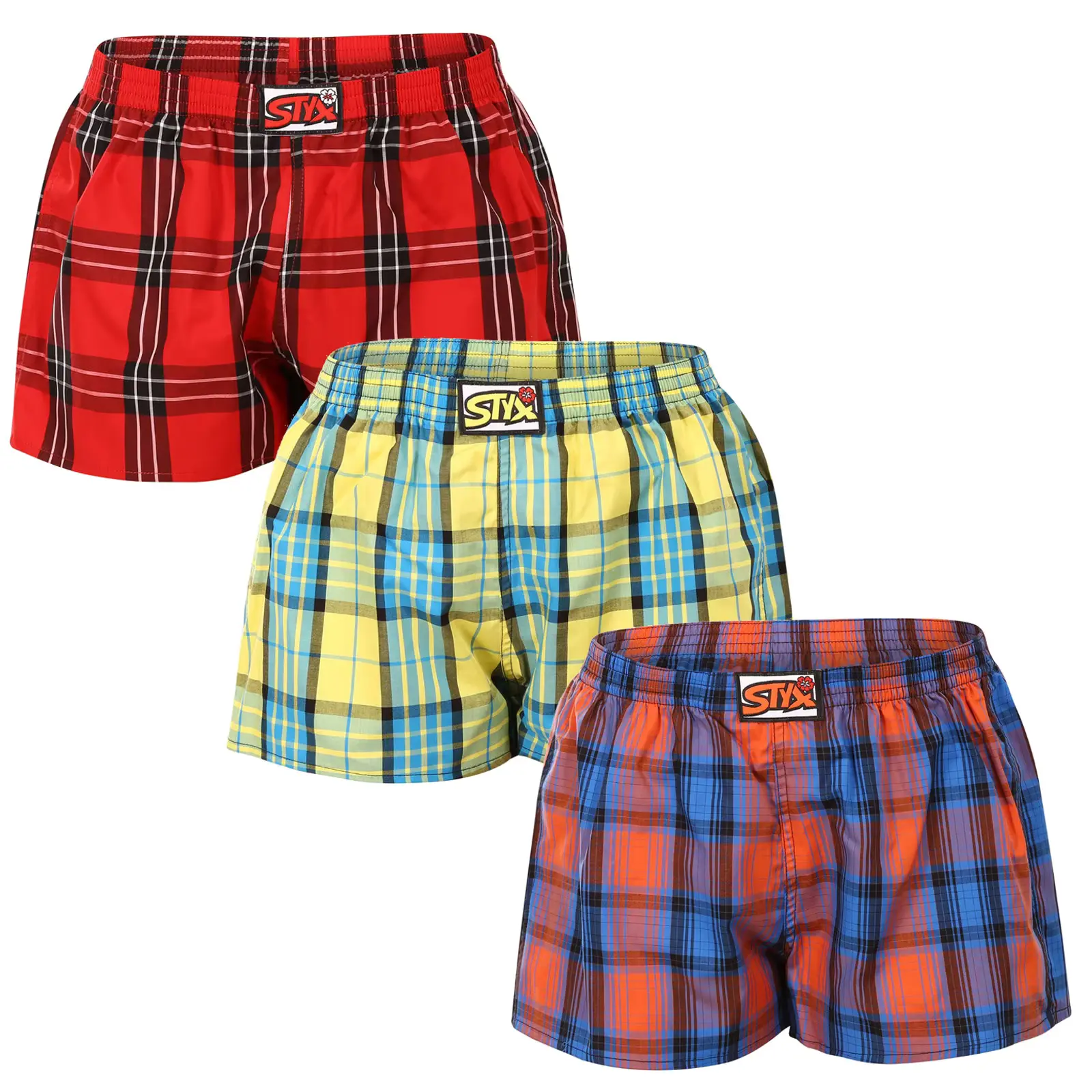 3PACK dámské trenky Styx klasická guma vícebarevné (3K10236)