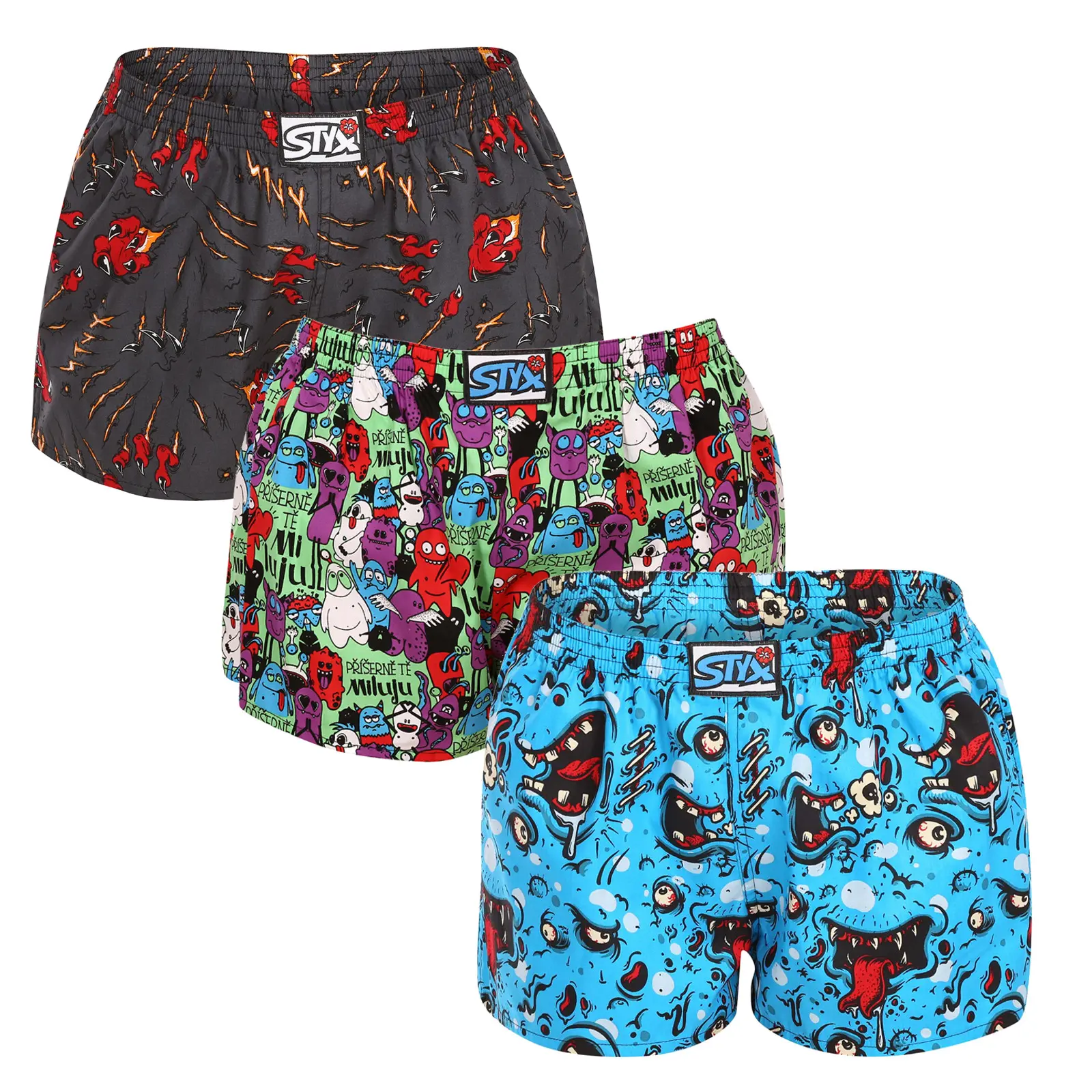 3PACK dámské trenky Styx art klasická guma vícebarevné (3K14125)