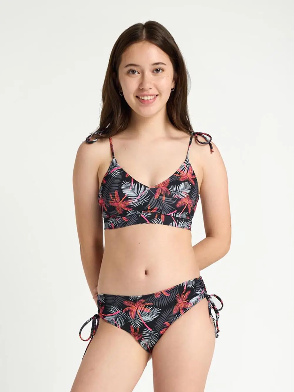 Dívčí menstruační plavky Modibodi Teen High Bikini Jungle Palm Black spodní díl (MODI4375JPB) 8-10 let