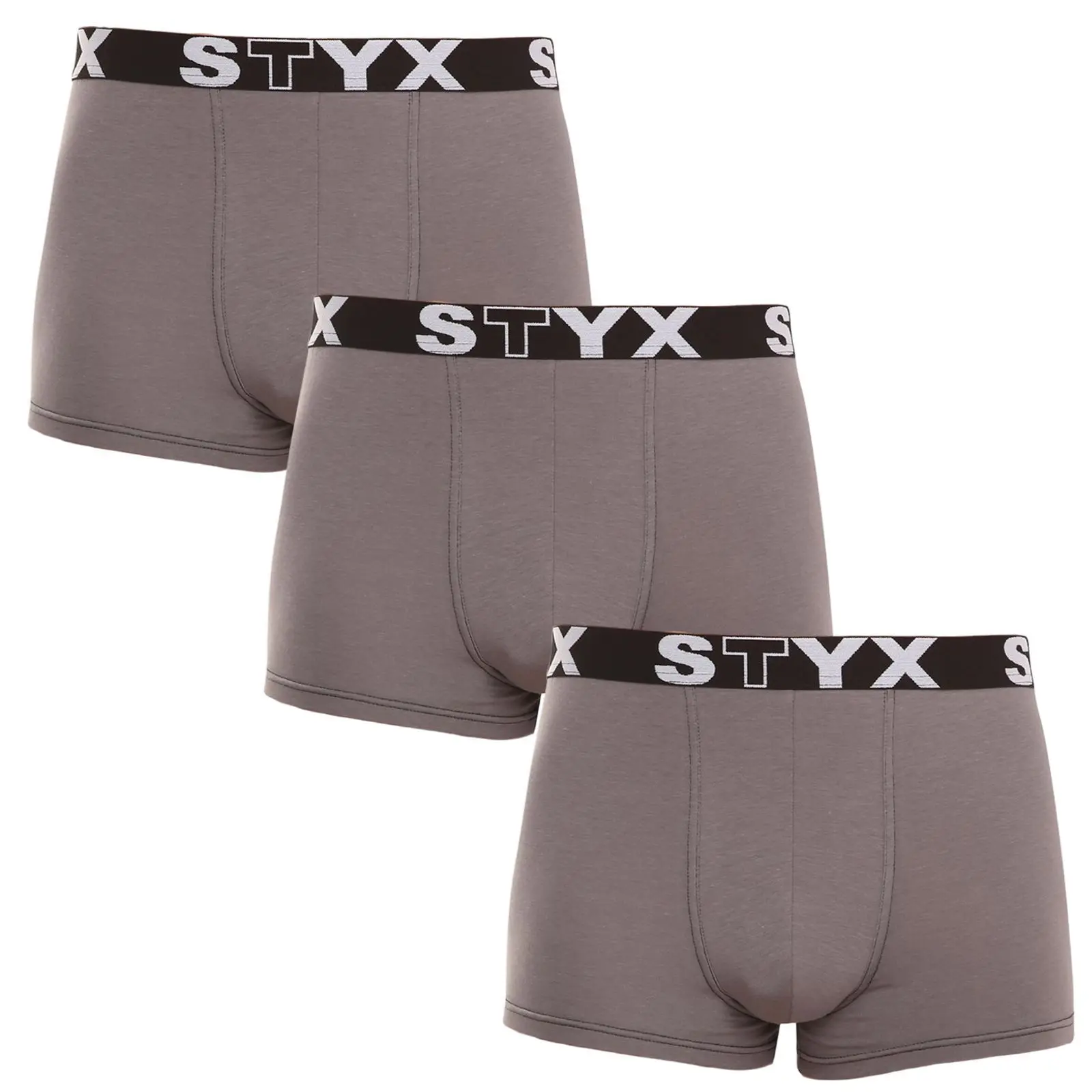 3PACK pánské boxerky Styx sportovní guma nadrozměr tmavě šedé (R10636363) 3XL, trenky / trenýrky
