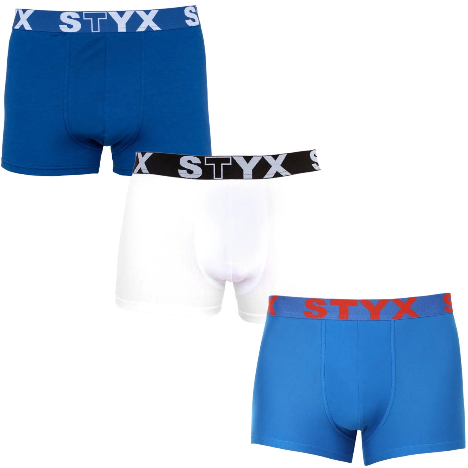 3PACK pánské boxerky Styx sportovní guma nadrozměr vícebarevné (3R96817) 5XL, trenky / trenýrky