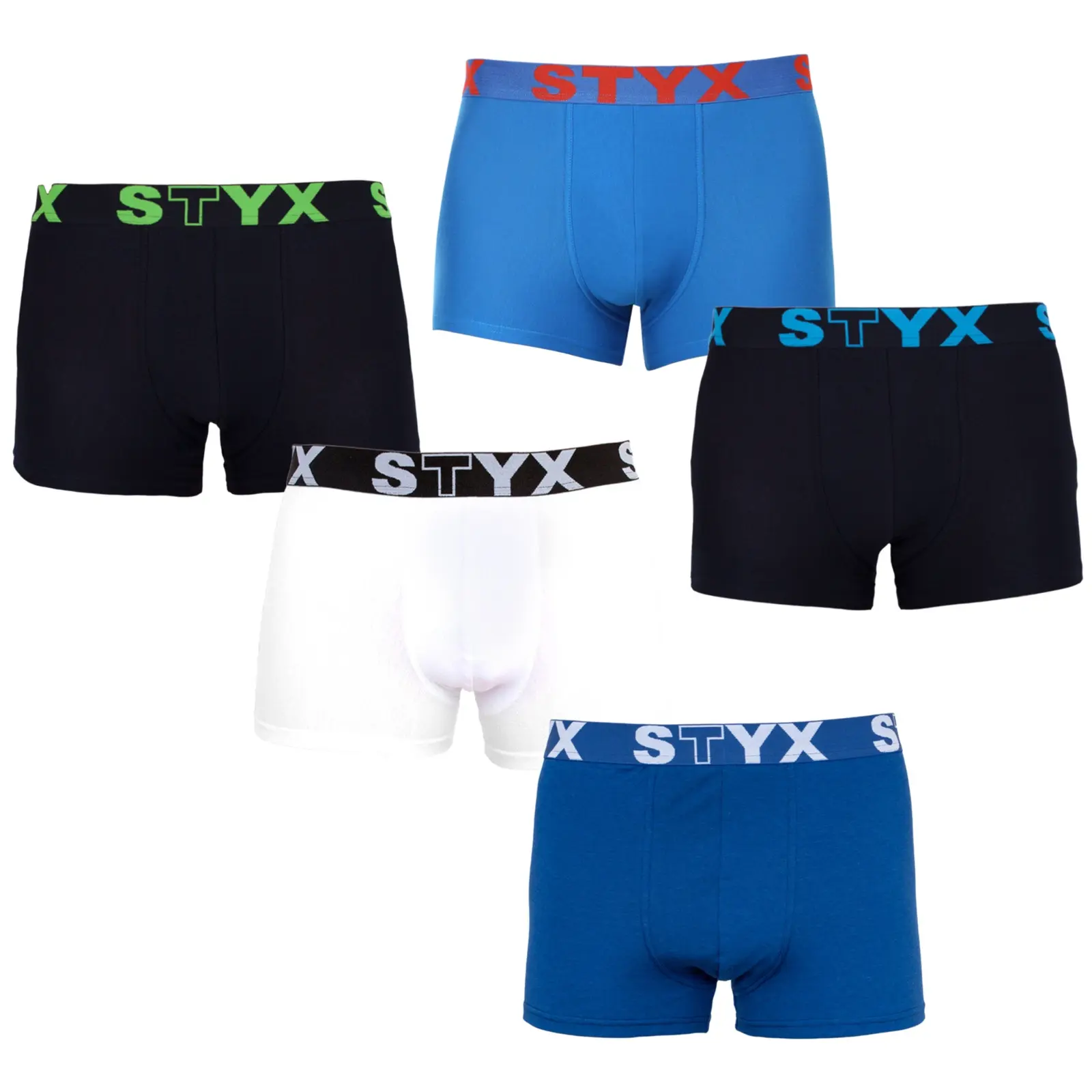 5PACK pánské boxerky Styx sportovní guma nadrozměr vícebarevné (5R9612817) 3XL, trenky / trenýrky