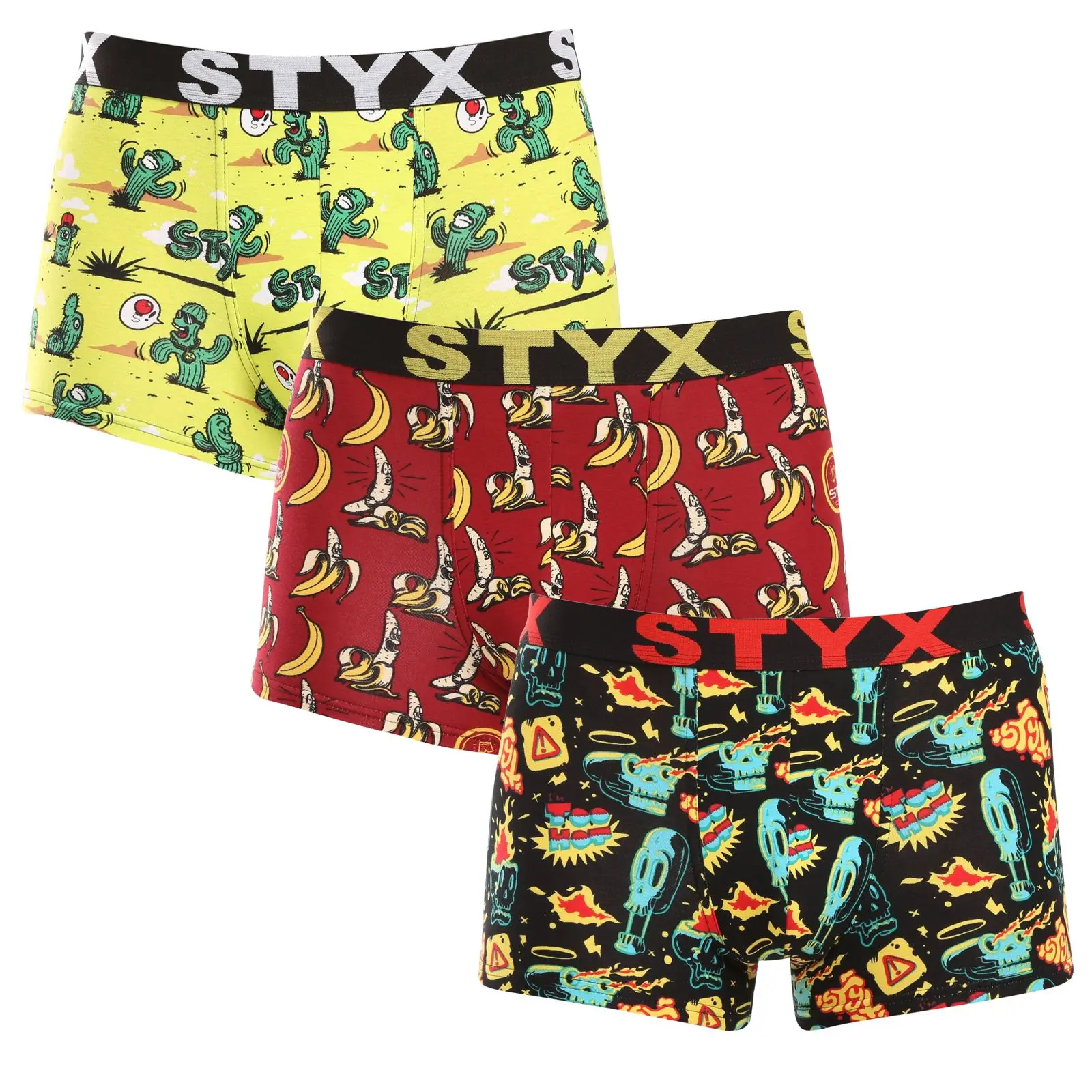 3PACK pánské boxerky Styx art sportovní guma vícebarevné (3G13198) L, trenky / trenýrky