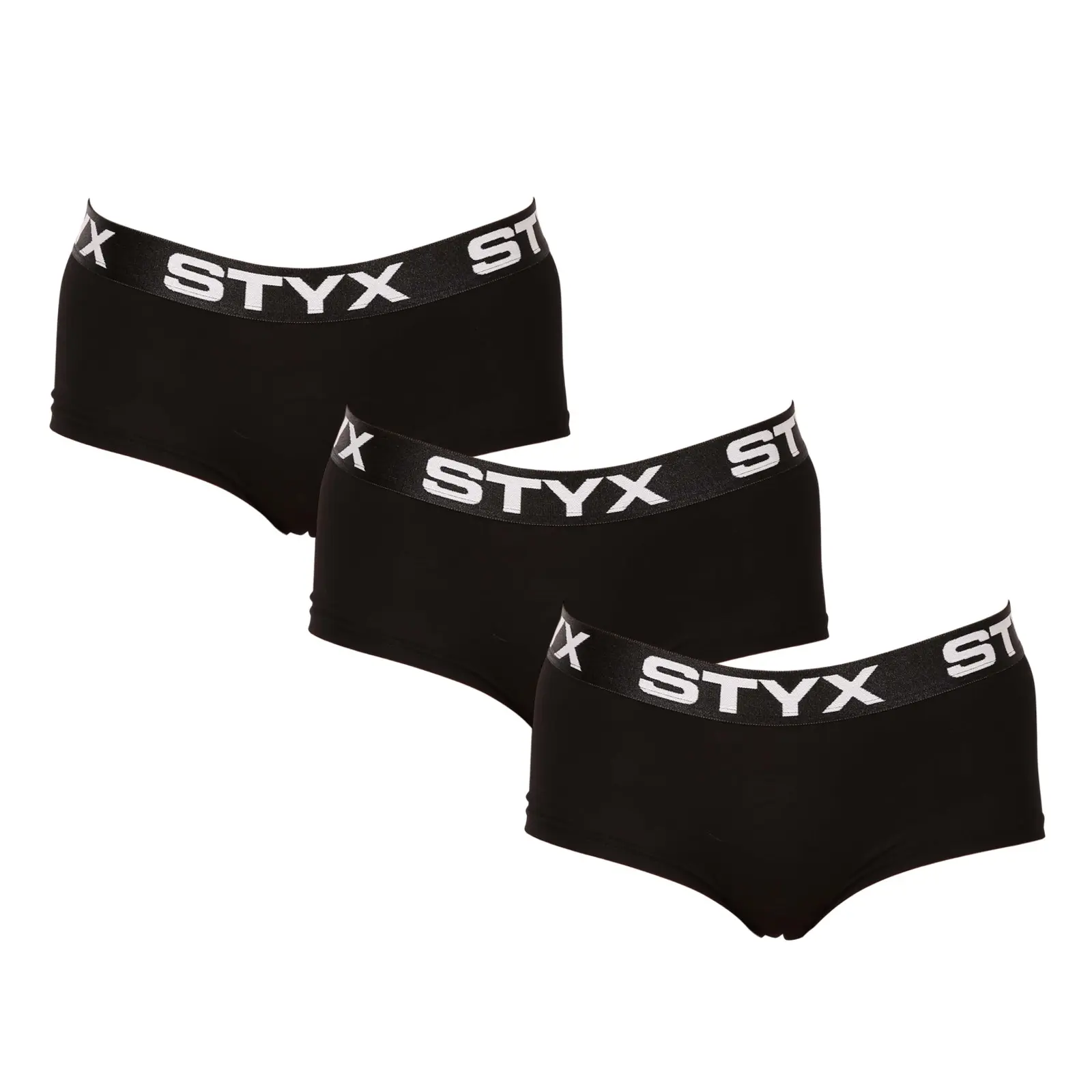 3PACK dámské kalhotky Styx s nohavičkou černé (3IN0960)