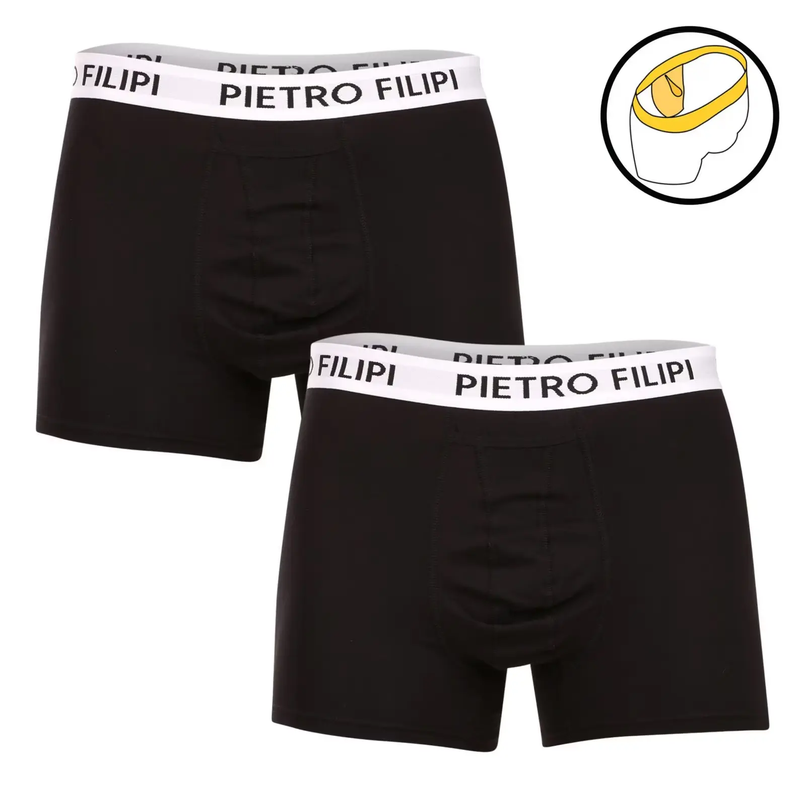 2PACK pánské boxerky Pietro Filipi balls holder černé (2BCL003) XXL, trenky / trenýrky