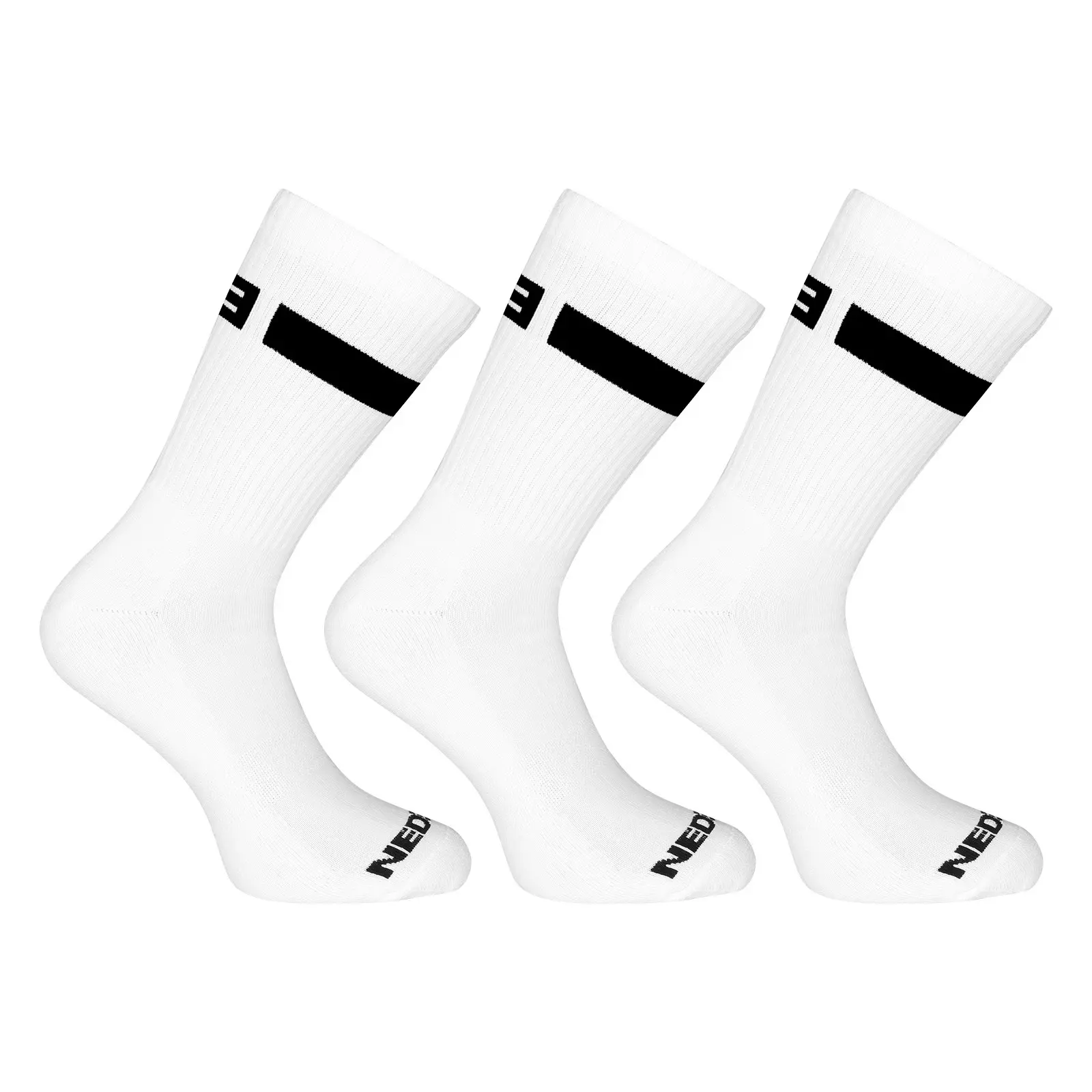 3PACK ponožky Nedeto sportovní vysoké bílé (3NOB1)