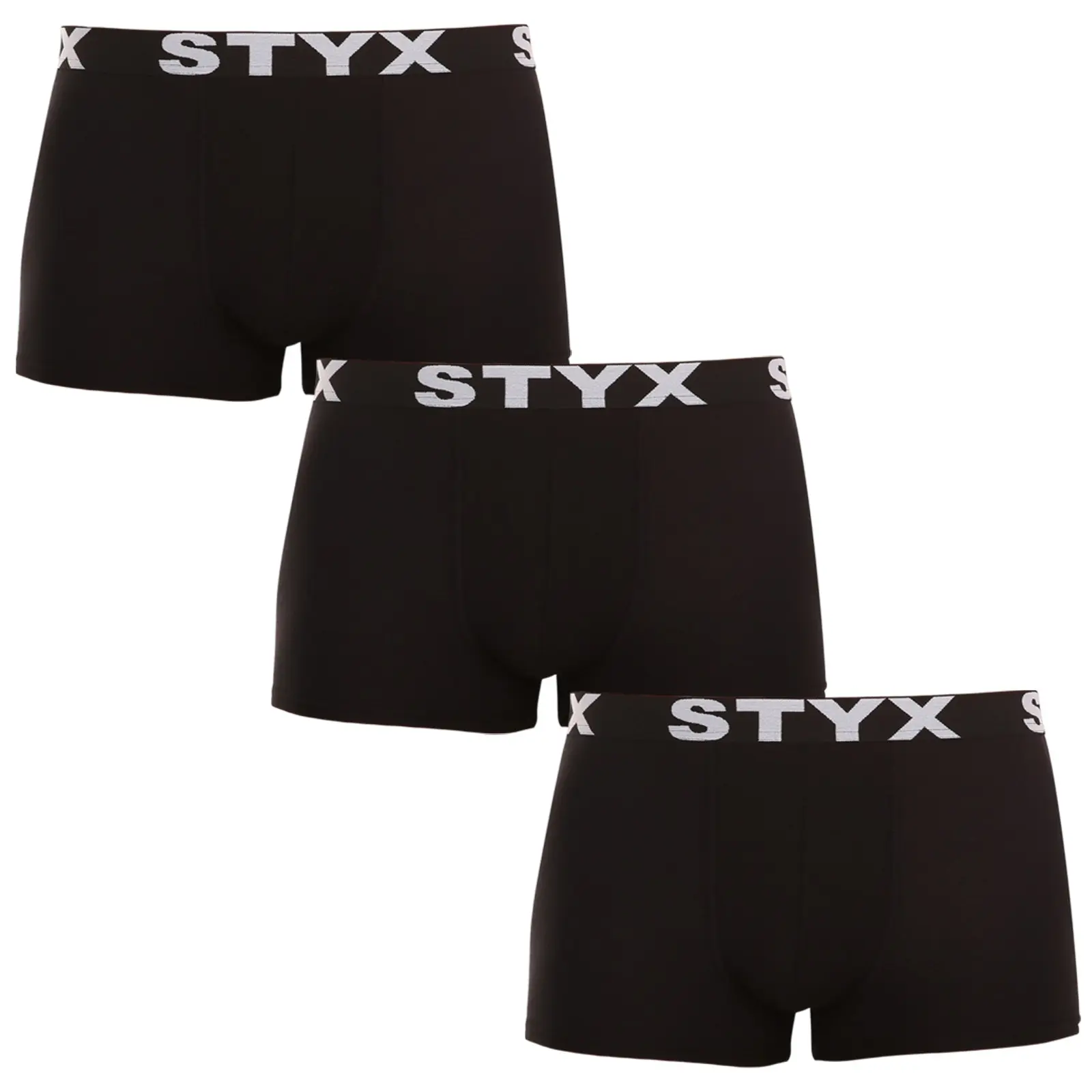 3PACK pánské boxerky Styx sportovní guma černé (G9606060)