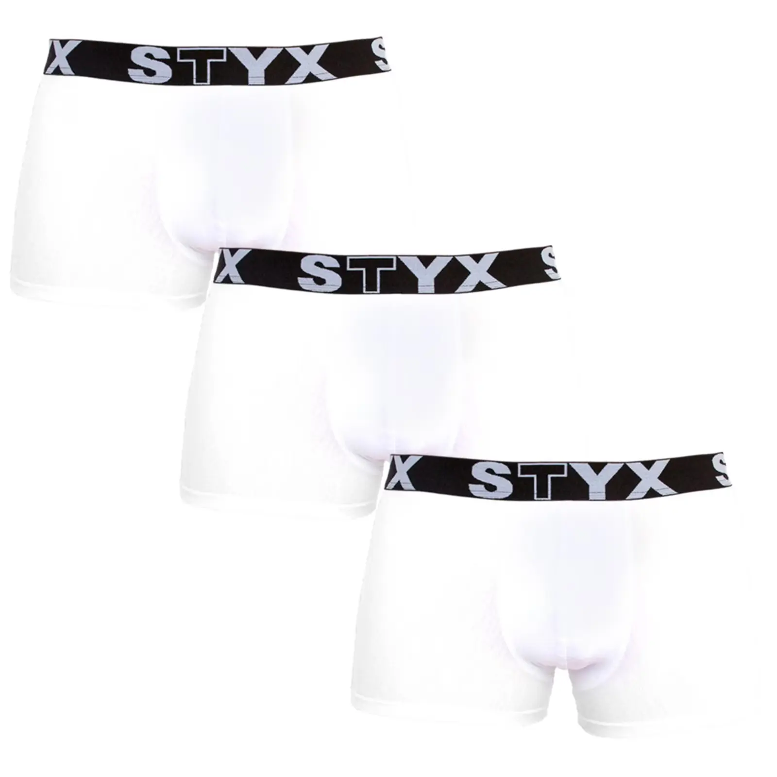 3PACK pánské boxerky Styx sportovní guma nadrozměr bílé (R10616161)