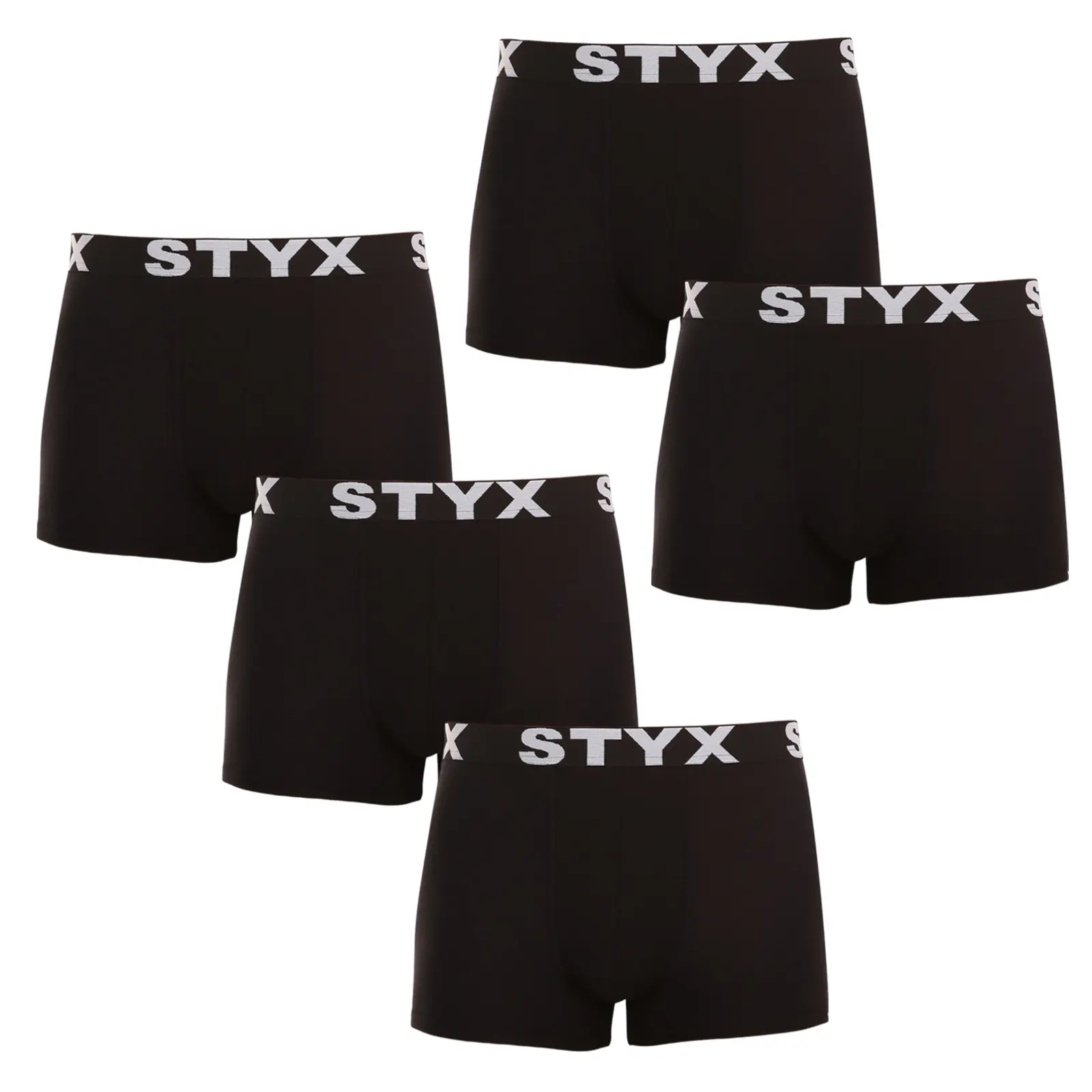 5PACK pánské boxerky Styx sportovní guma nadrozměr černé (5R960) 4XL, trenky / trenýrky