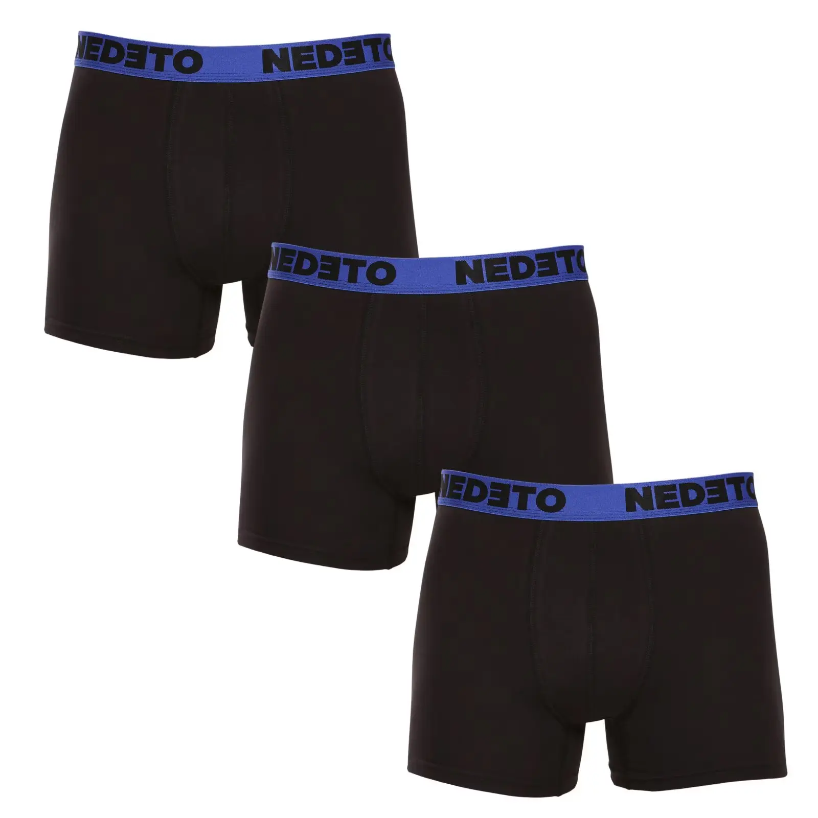 3PACK pánské boxerky Nedeto černé (3NBC6) XXL, trenky / trenýrky