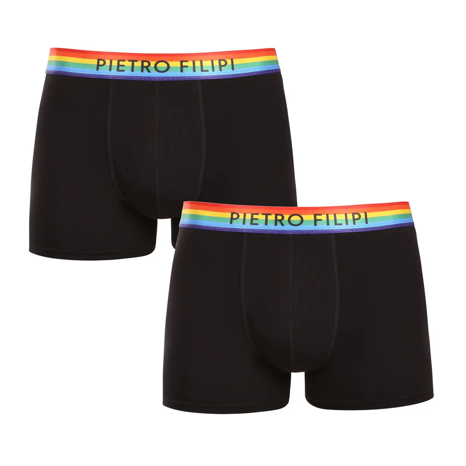 2PACK pánské boxerky Pietro Filipi černé rainbow (2PBG1)