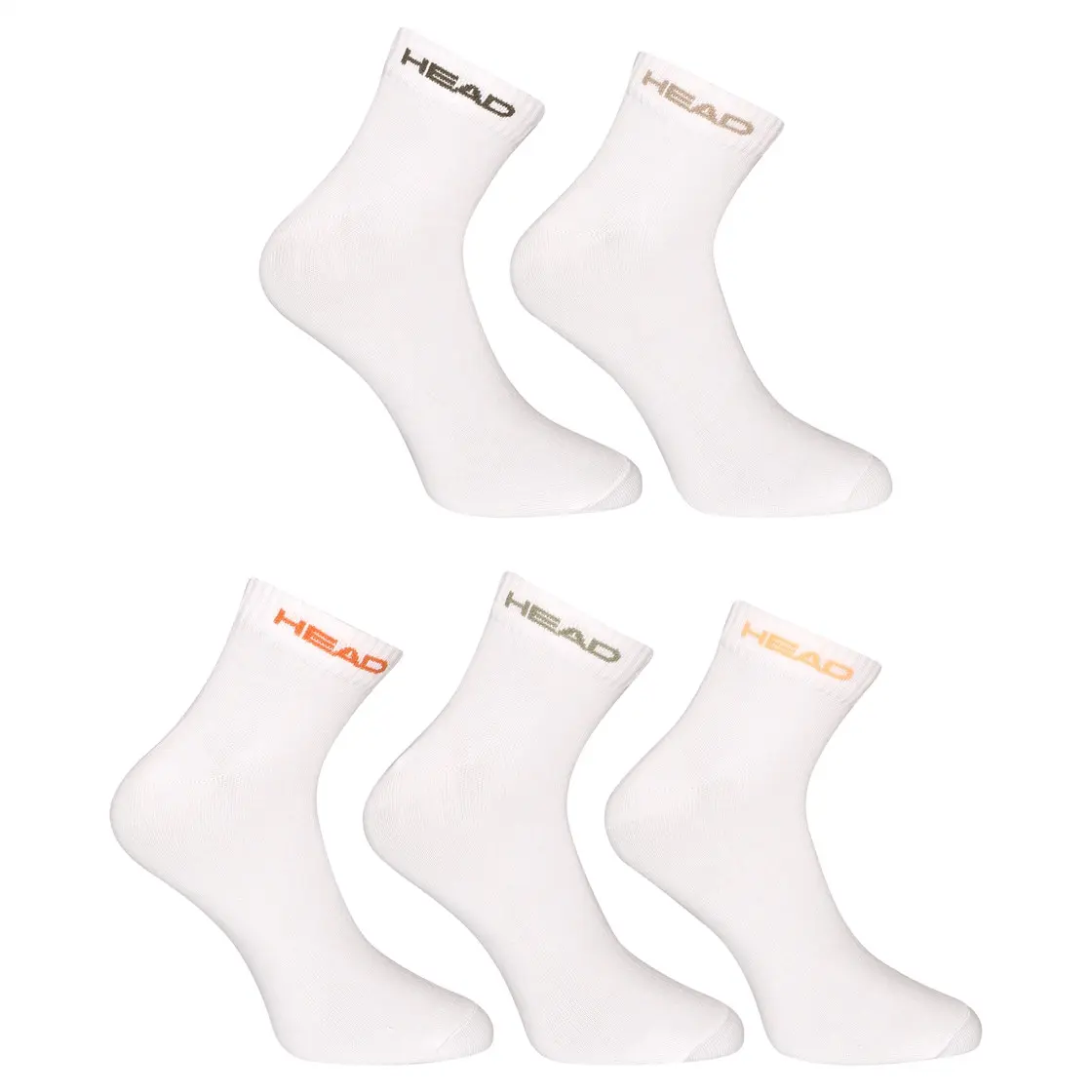 5PACK ponožky HEAD kotníkové bílé (701230707 001) L