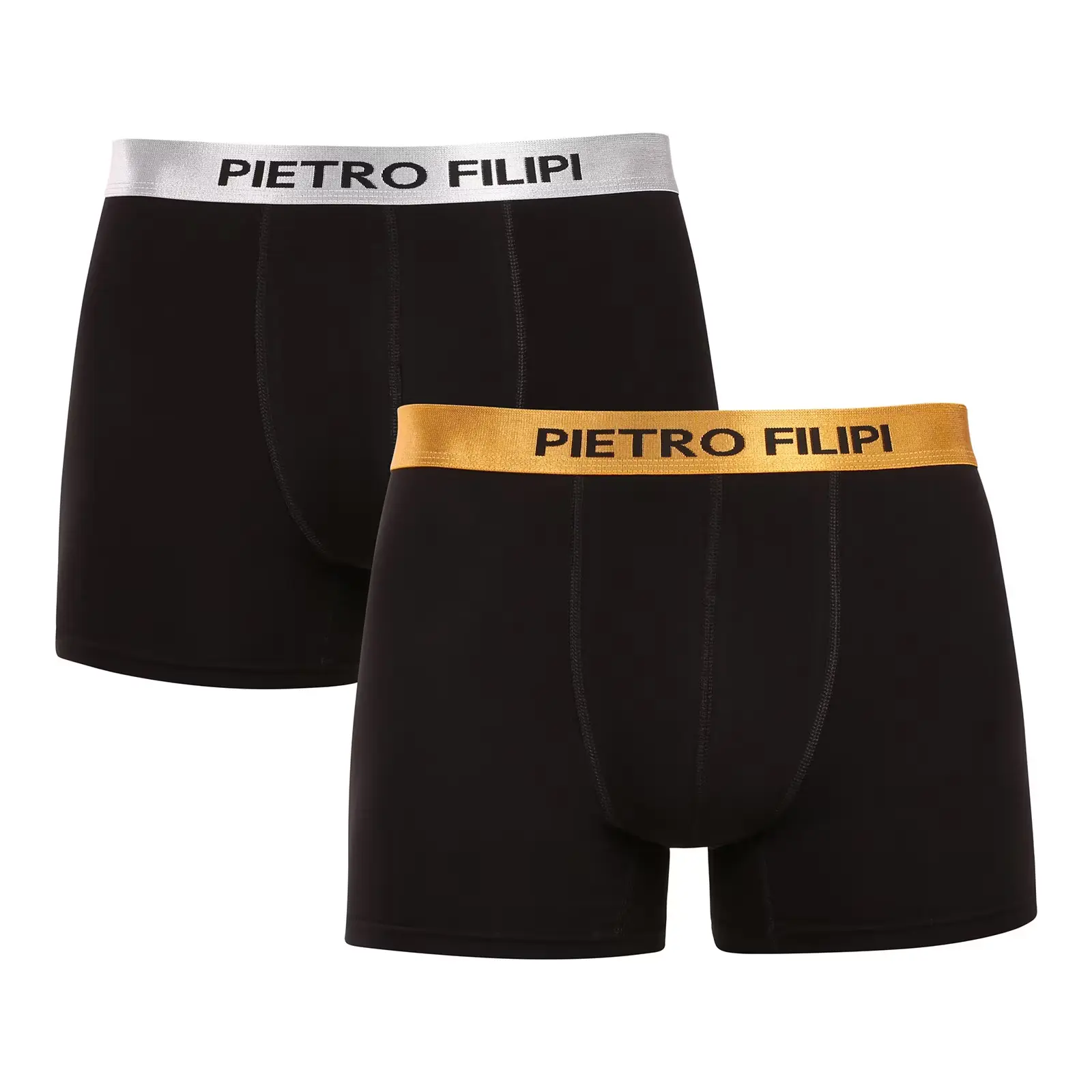 2PACK pánské boxerky Pietro Filipi černé Metalic mix (2PBMS3)