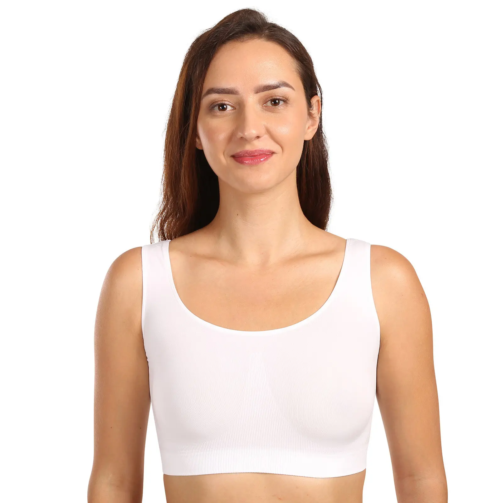 Dámská podprsenka Moravec bezešvá bílá (Sport top)