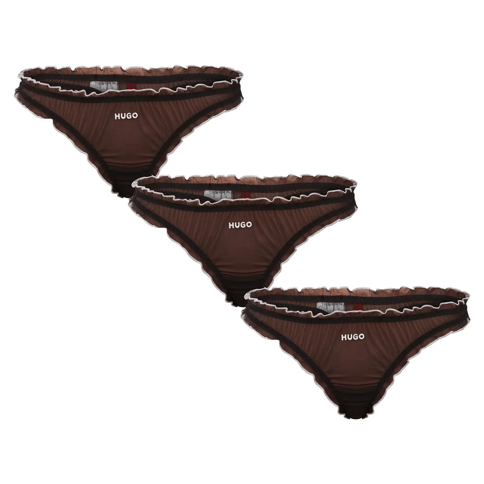 3PACK dámská tanga HUGO černá (50550109 001)