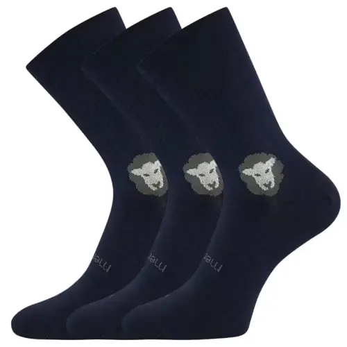 VOXX Ponožky anatomicky tvarované z merino BAREFOOTAN s ionty stříbra TMAVĚ MODRÉ (3 páry)