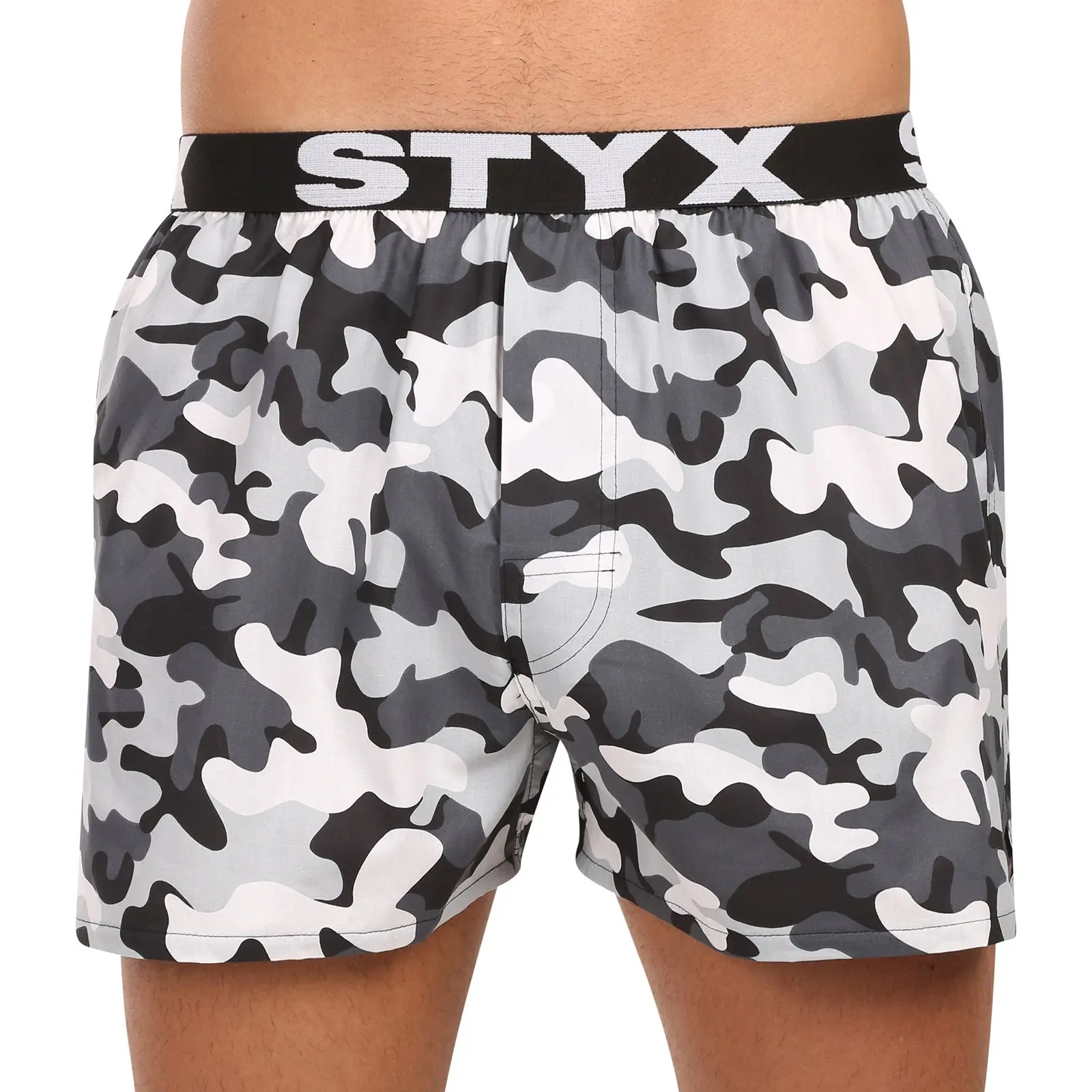 Pánské trenky Styx art sportovní guma maskáč šedý (B1952) XXL, trenýrky