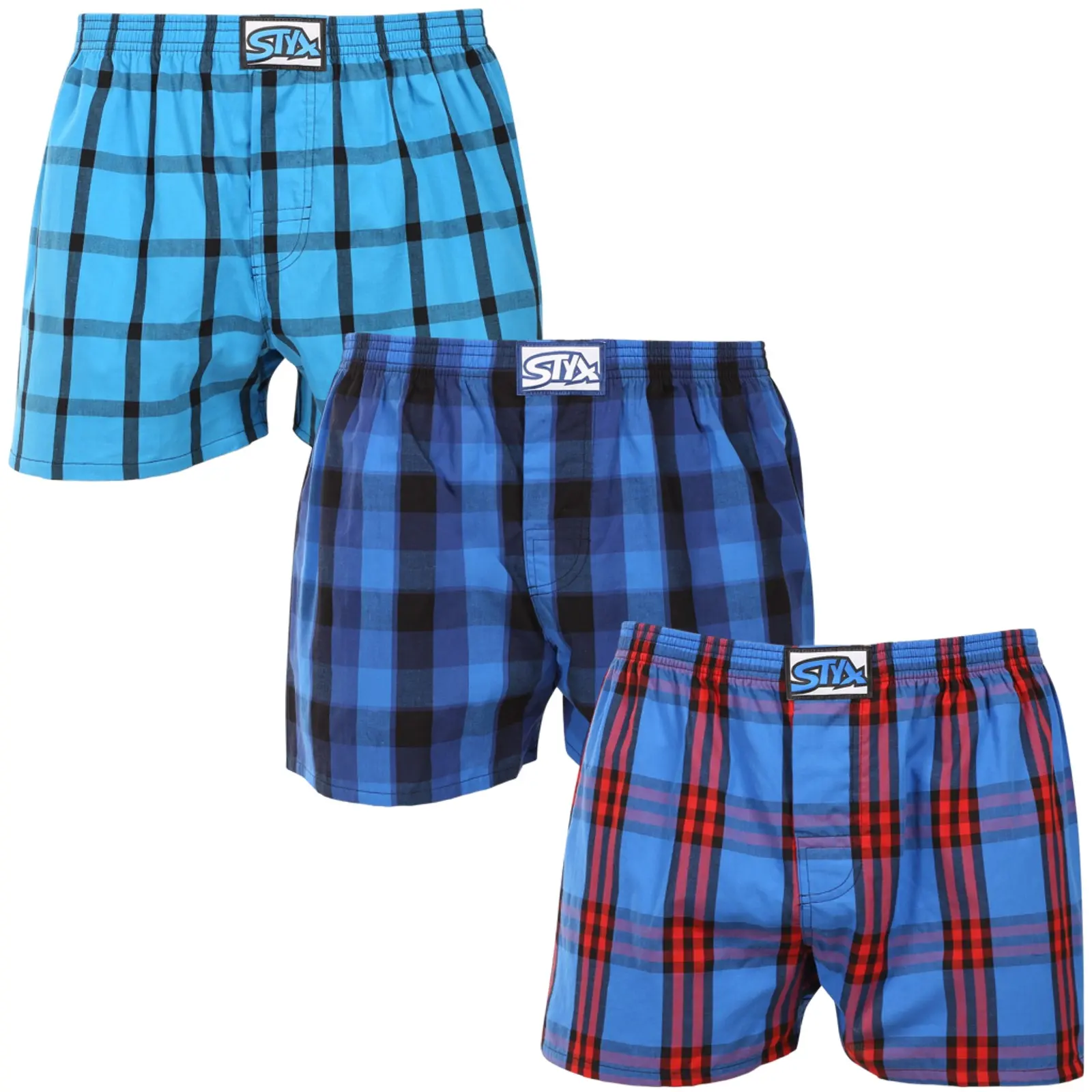 3PACK pánské trenky Styx klasická guma nadrozměr vícebarevné (3E010103) 5XL, trenýrky