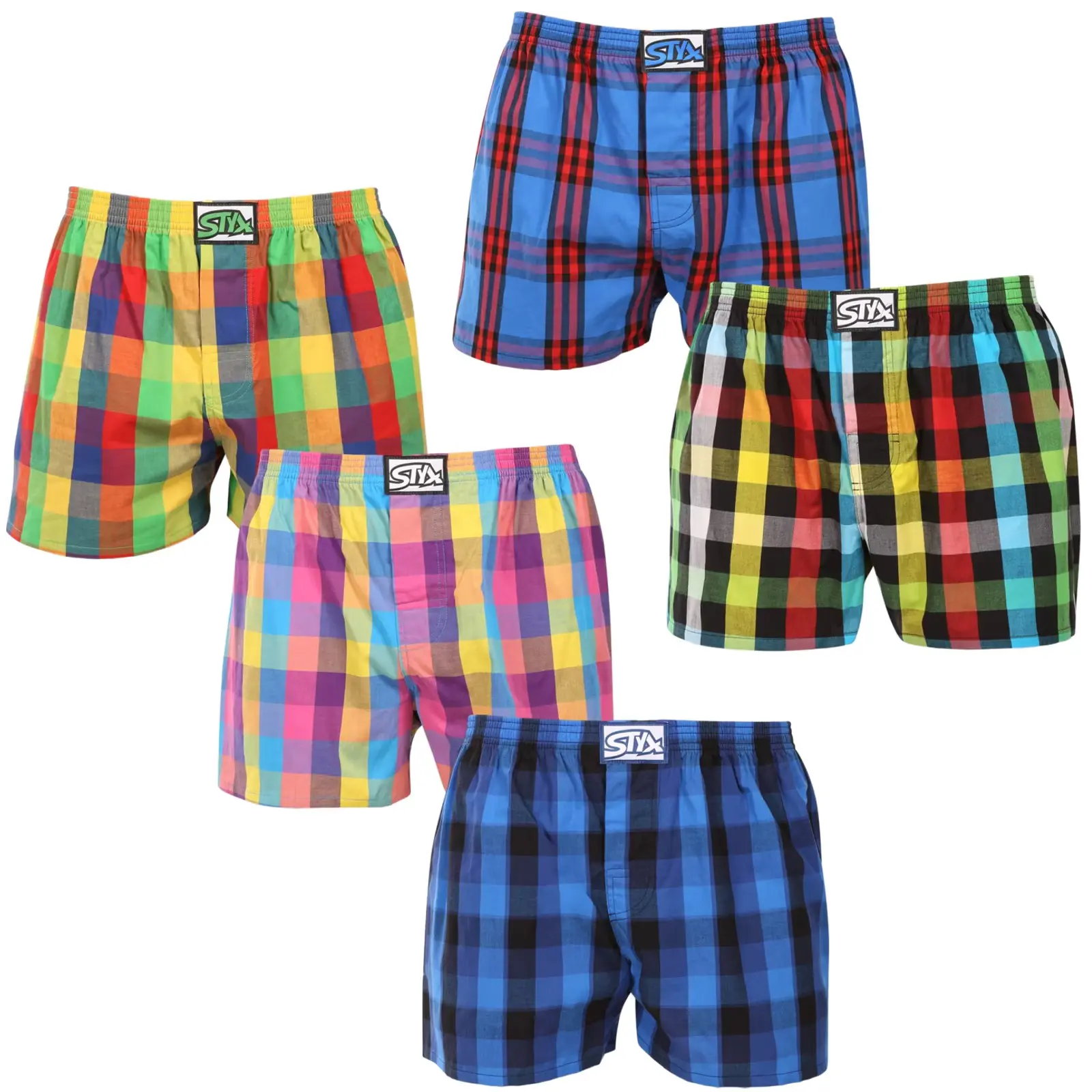 5PACK pánské trenky Styx klasická guma nadrozměr vícebarevné (5E0123456) 3XL, trenýrky