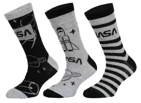 3PACK dětské ponožky NASA vícebarevné (39269/grey)