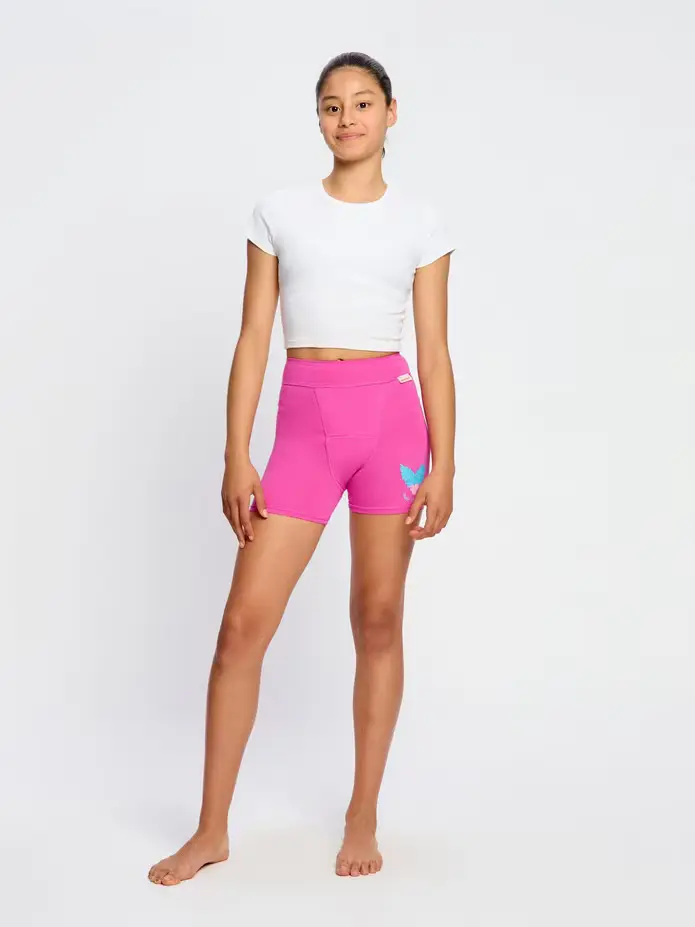 2PACK dívčí menstruační kalhotky na spaní Modibodi Teen Sleep Short Super Happy Holiday Multi (DMKMNSTSSSHHM)