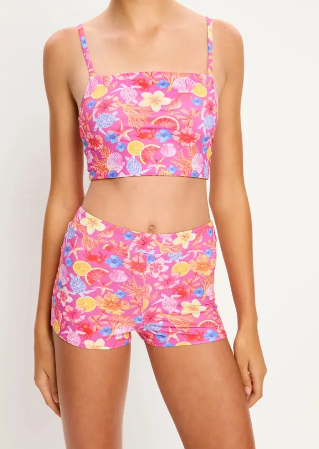 Dívčí menstruační plavky Modibodi Marine Teen Swimwear Hi Waist Short Super Tropicana Crush spodní díl (MKMMTSHWSSTC) 8-10 let