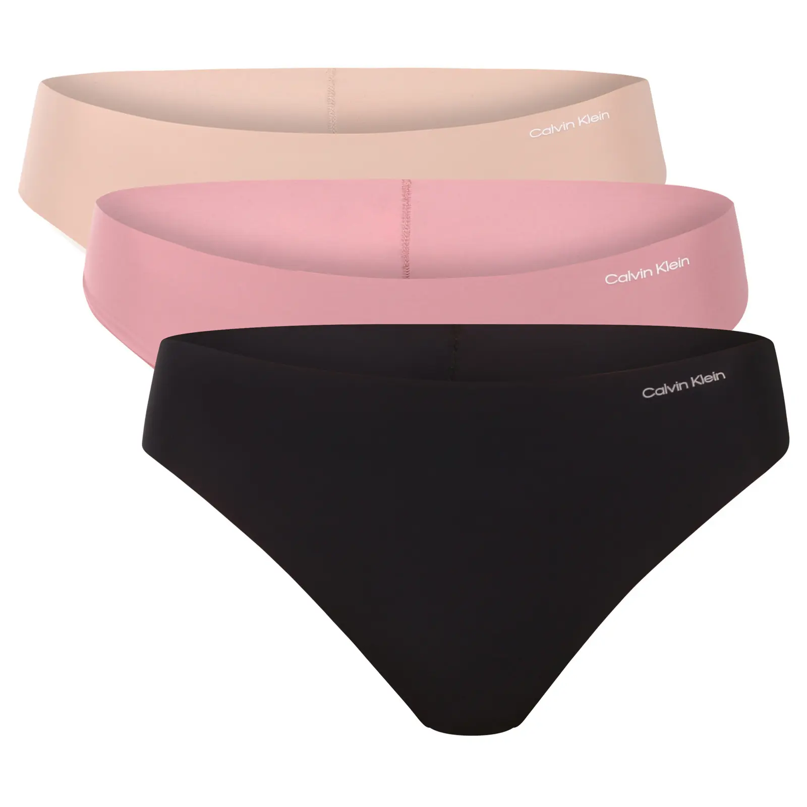 3PACK dámská tanga Calvin Klein bezešvá vícebarevná (QD3558E-3EV)