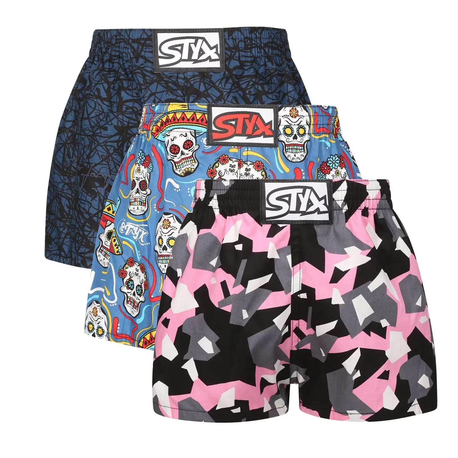 3PACK dětské trenky Styx art klasická guma vícebarevné (3J18160)