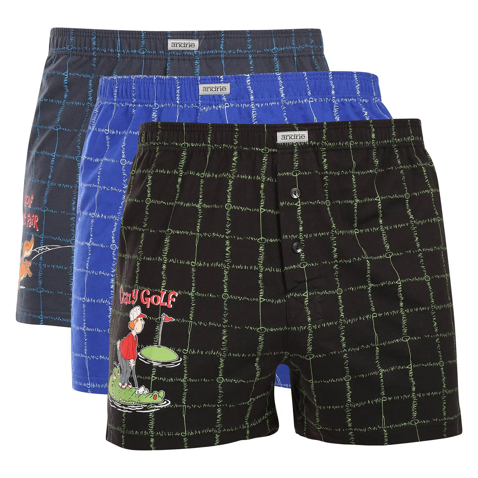 3PACK Pánské trenky Andrie vícebarevné (PS 5900) M, trenýrky