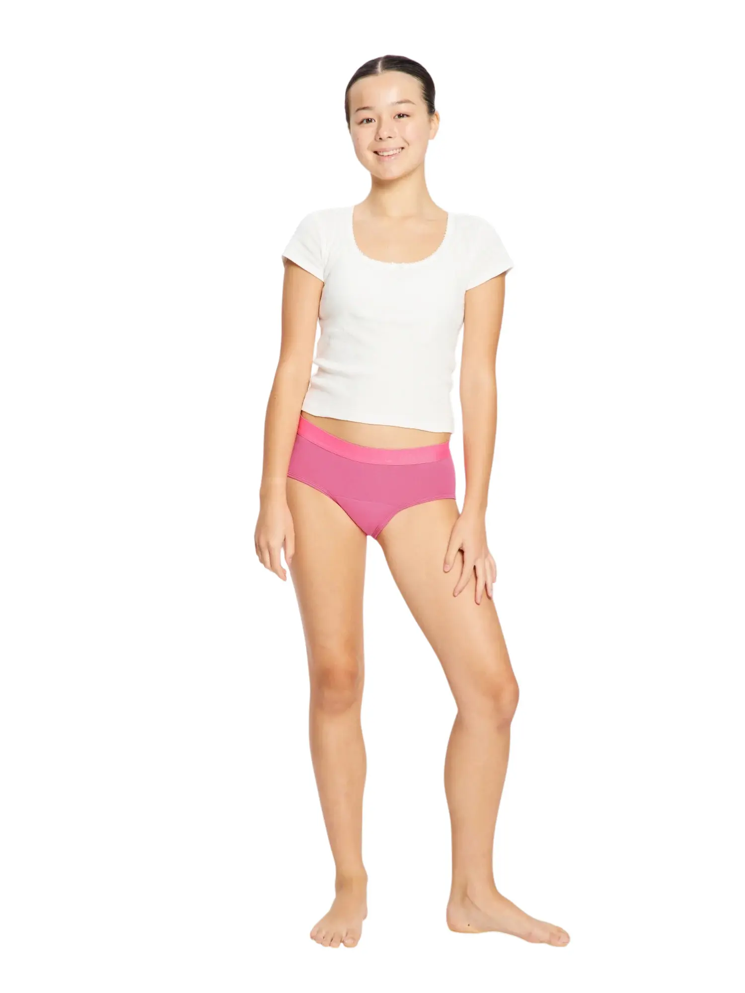 Dívčí menstruační kalhotky Modibodi Teen Hipster Boyleg Moderate Watermelon Pink Sorbet (DMKMTHBMWPS) 16-18 let