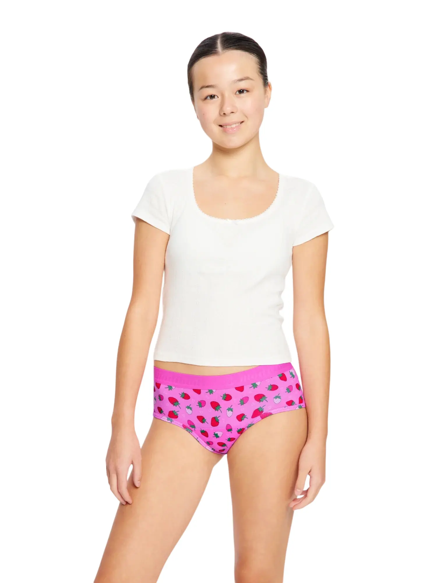 Dívčí menstruační kalhotky Modibodi Teen Hipster Boyleg Moderate Strawberry Sorbet Pink (DMKMTHBMSSP) 16-18 let