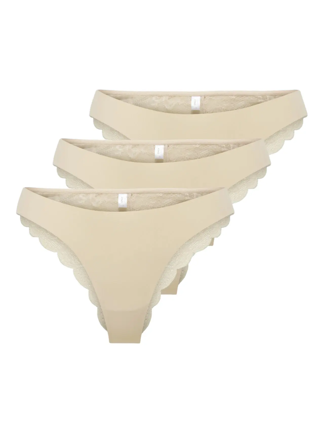 3PACK dámské kalhotky brazilky ONLY béžové (15348960-Peach Taffy)