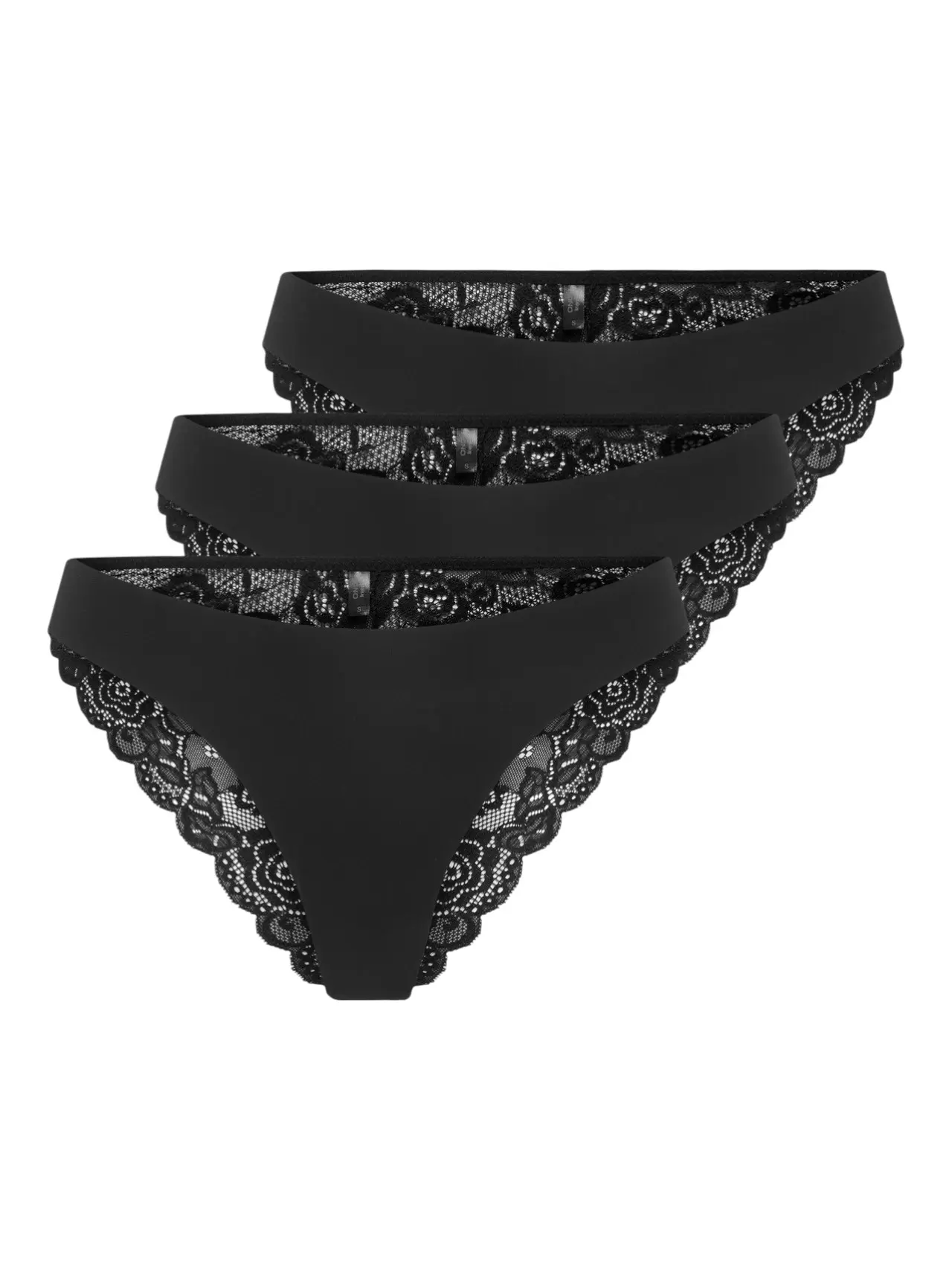 3PACK dámské kalhotky brazilky ONLY černé (15348960-Black)