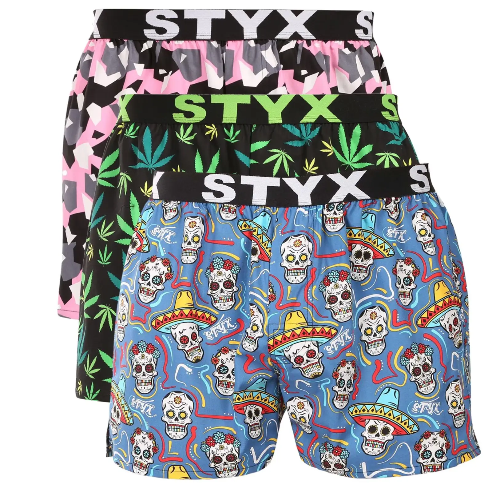 3PACK pánské trenky Styx art sportovní guma vícebarevné (3B18690) XL, trenýrky