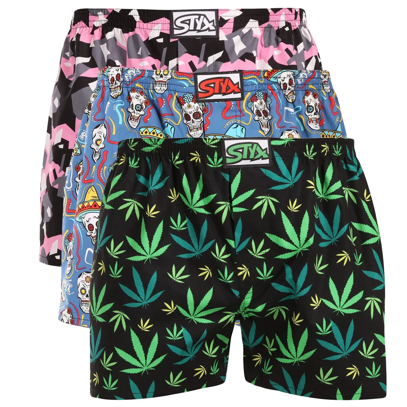 3PACK pánské trenky Styx art klasická guma vícebarevné (3A18690)