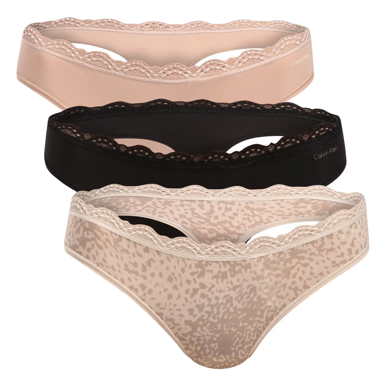 3PACK dámská tanga Calvin Klein vícebarevná (QD5300-3FC)