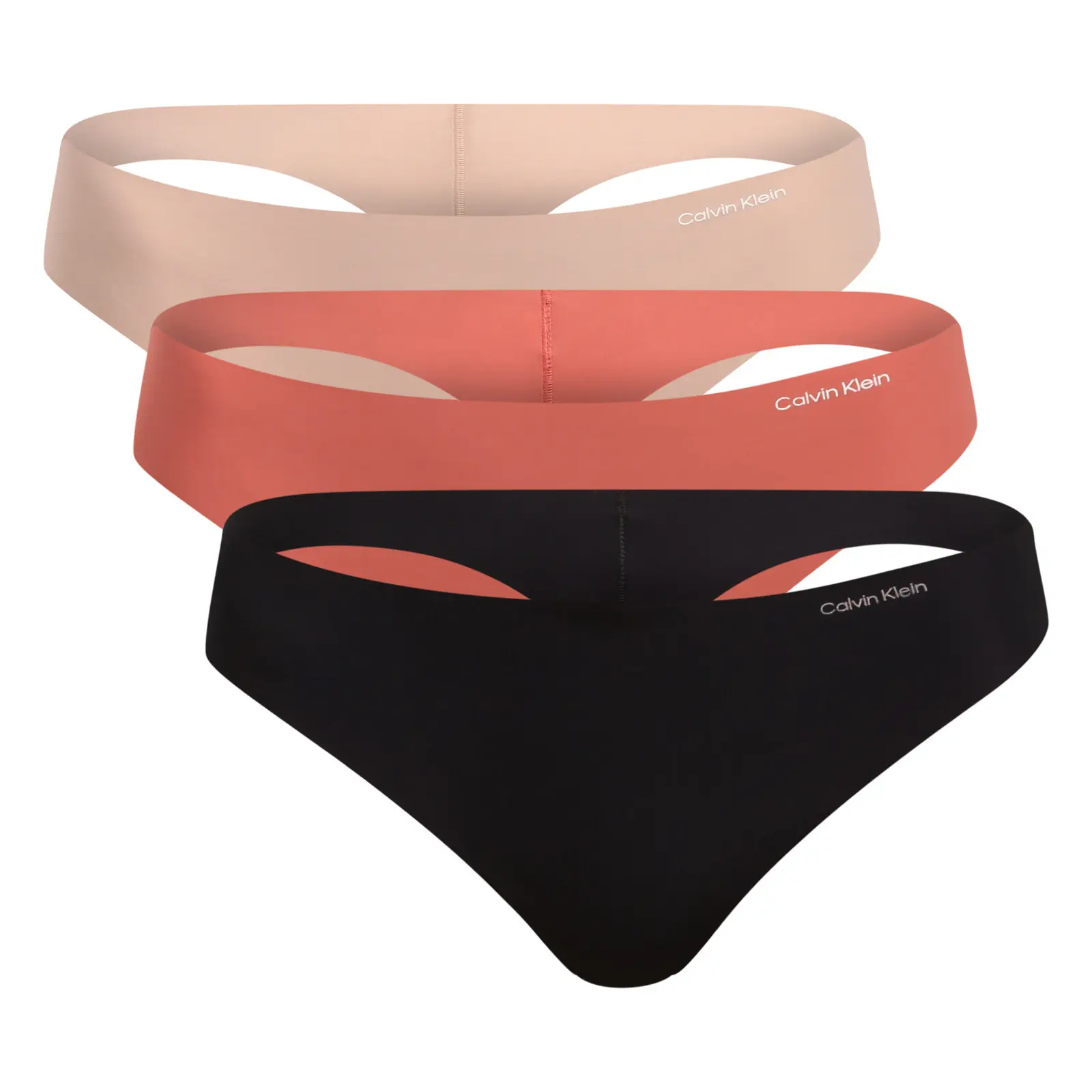 3PACK dámská tanga Calvin Klein bezešvá vícebarevná (QD3558E-3EZ) XS