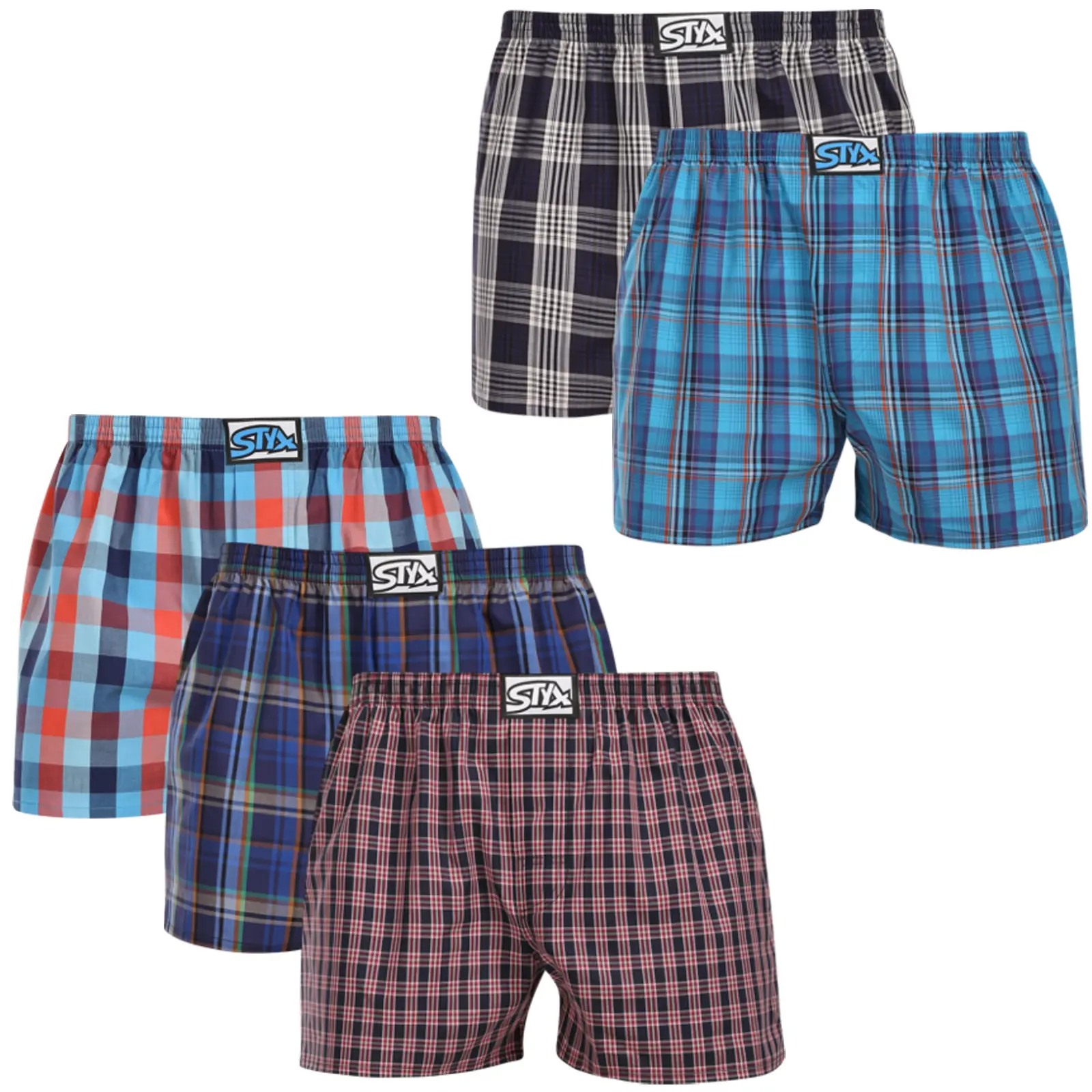 5PACK pánské trenky Styx klasická guma vícebarevné (5A3013456)