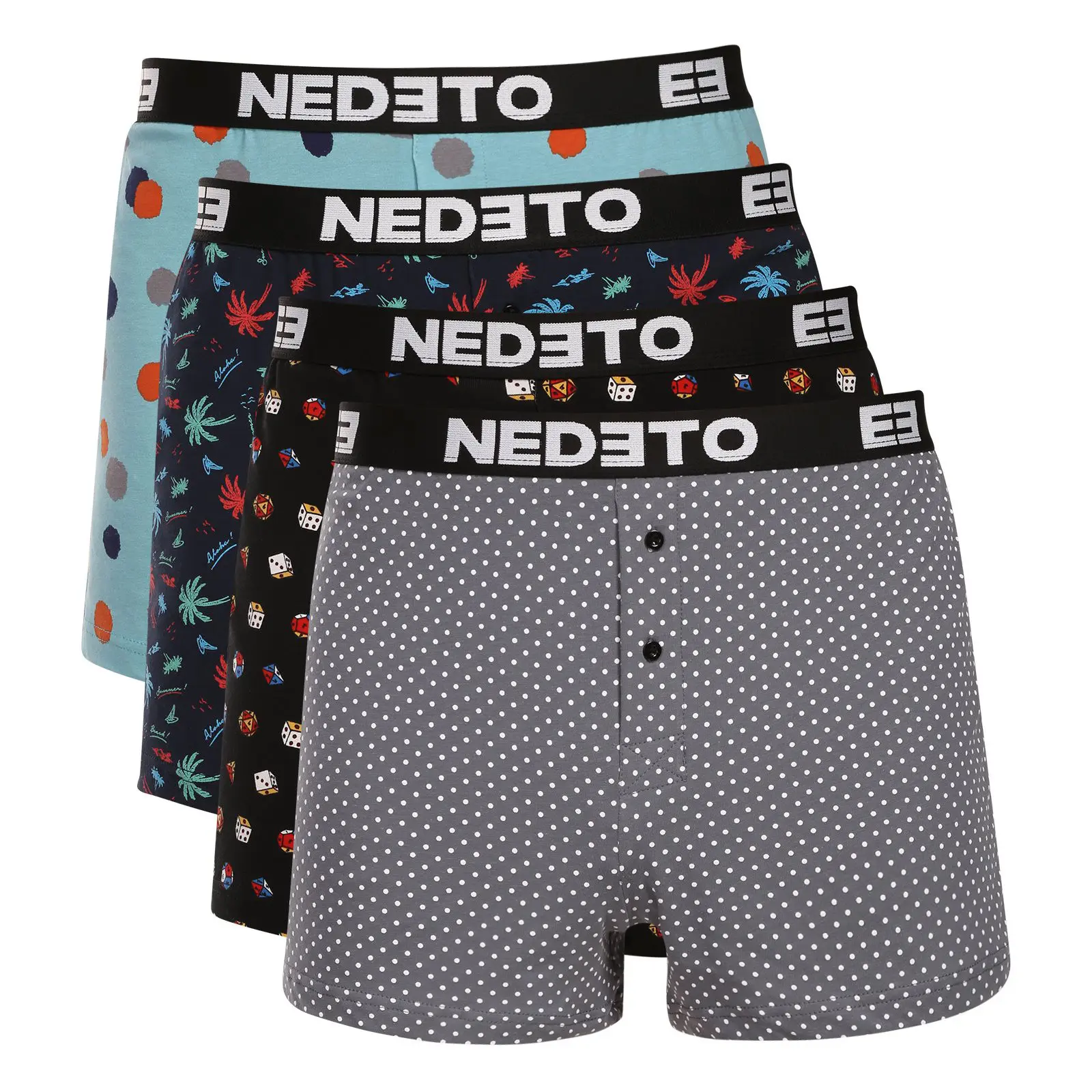 4PACK pánské trenky Nedeto vícebarevné (4NGV04)