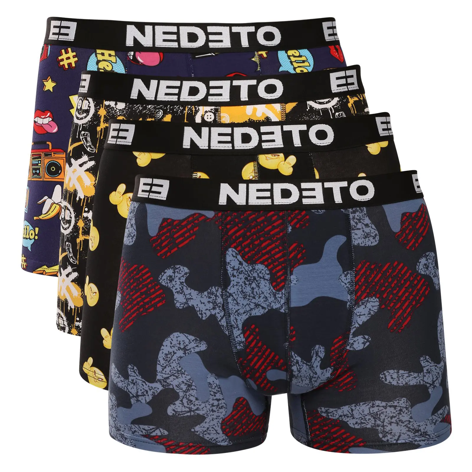 4PACK pánské boxerky Nedeto vícebarevné (4NBV6)