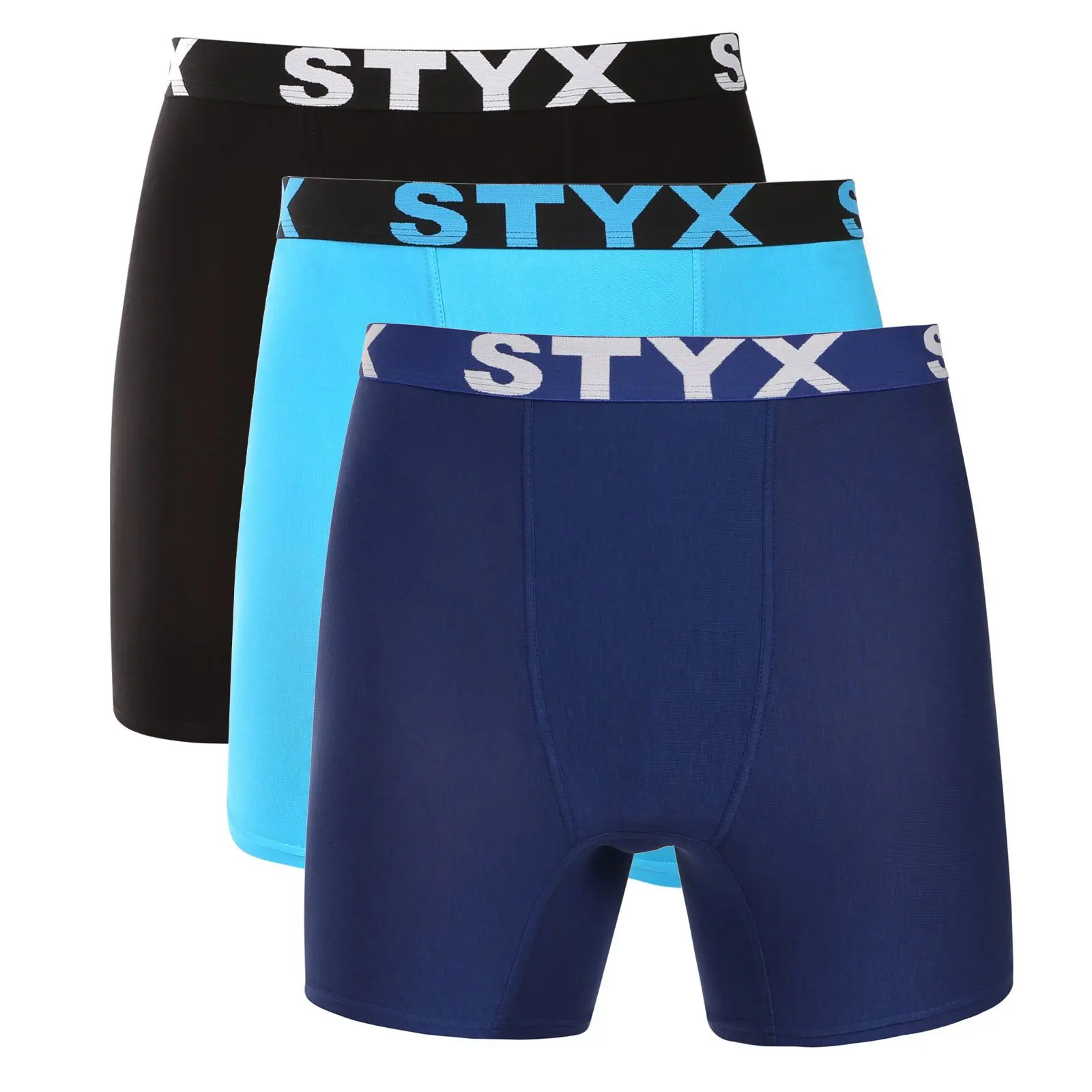 3PACK pánské boxerky Styx long sportovní guma vícebarevné (3UN09089) S, trenky / trenýrky