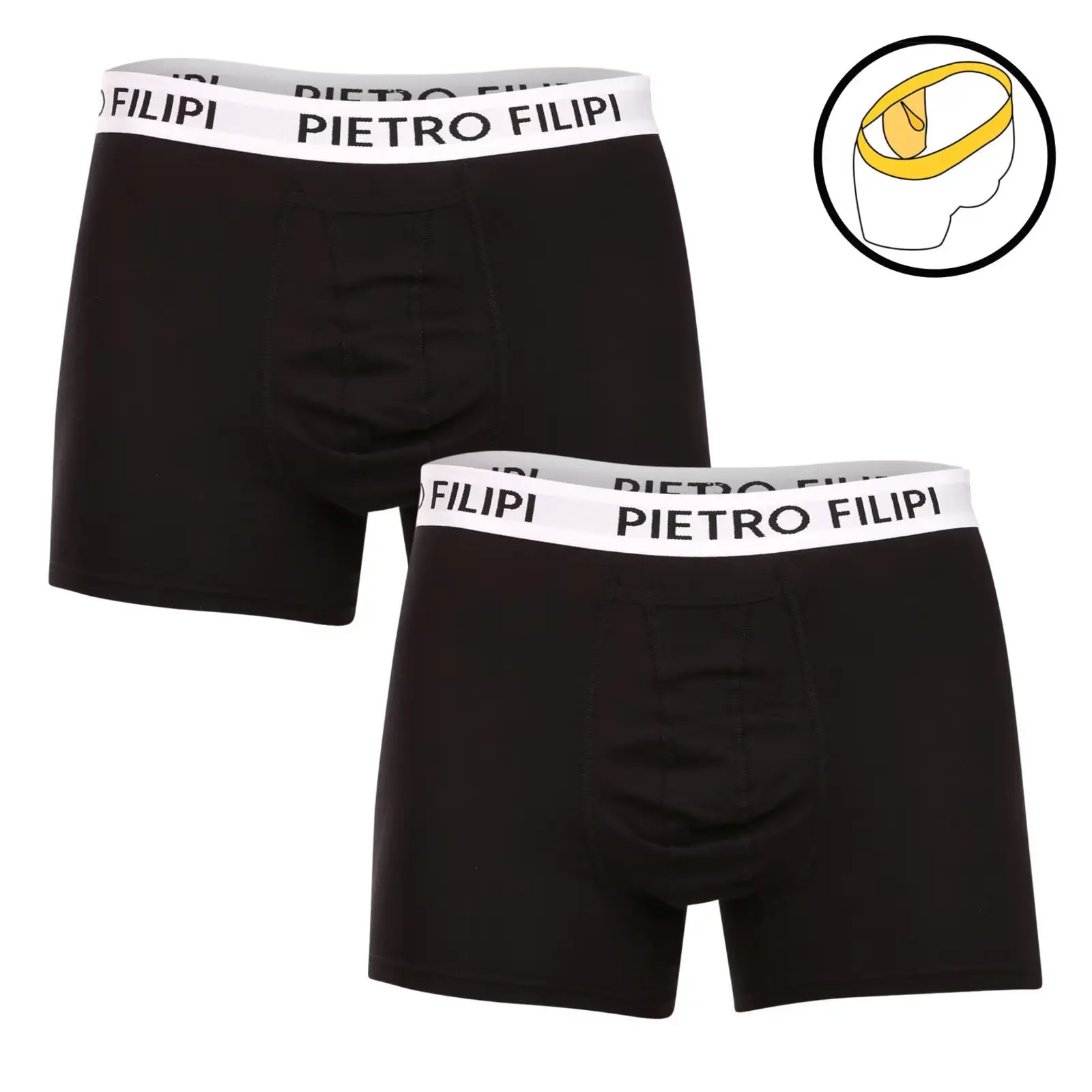 2. jakost 2PACK pánské boxerky Pietro Filipi balls holder černé (2BCL003/II)