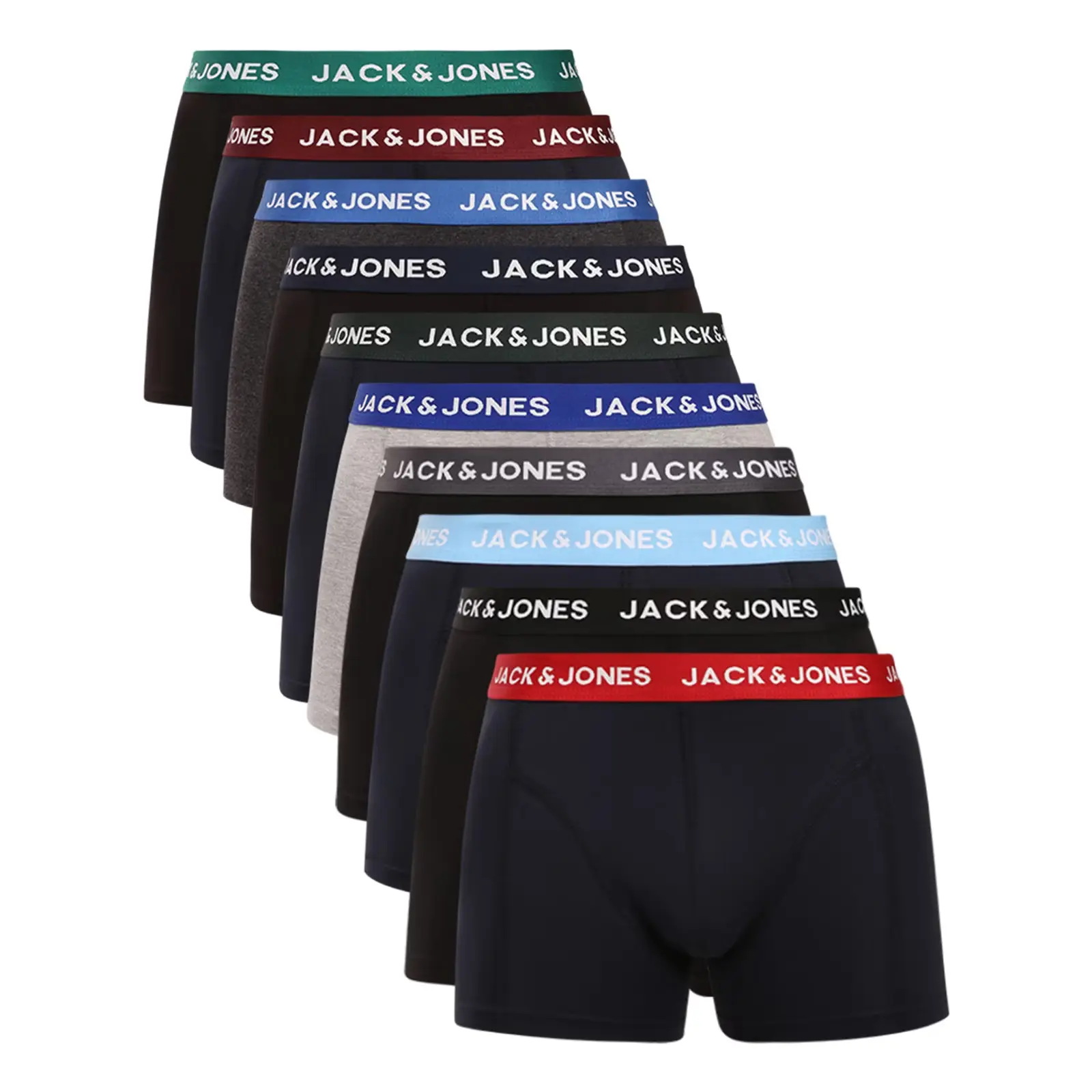 10PACK pánské boxerky Jack and Jones vícebarevné (12189937-navy/black)
