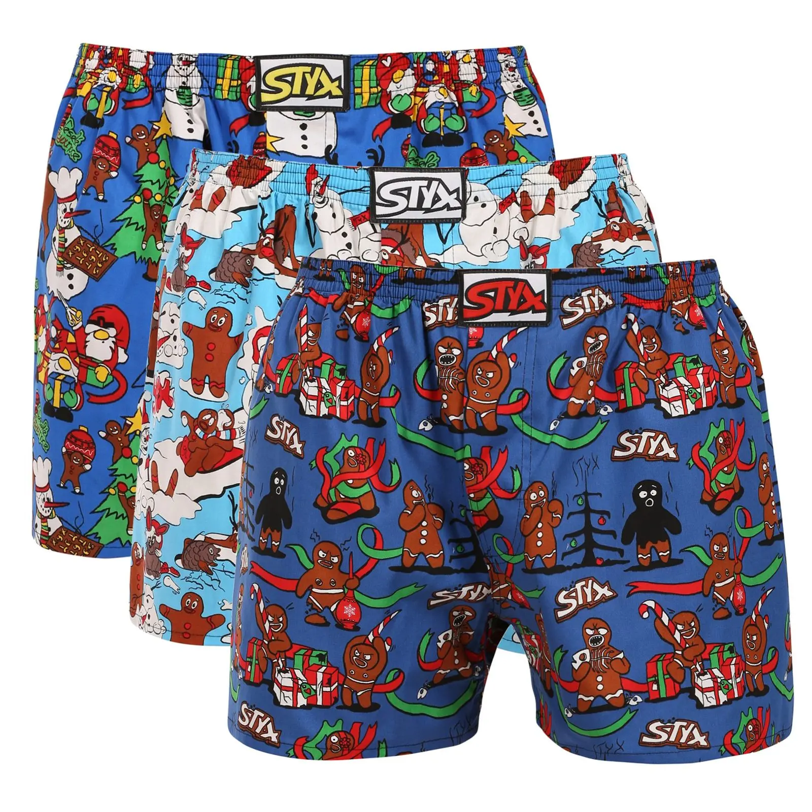 3PACK pánské trenky Styx art klasická guma vícebarevné (3A19678)