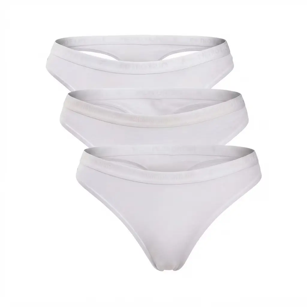 3PACK dámská tanga Pietro Filipi bambusová bílá (3PLTB1)