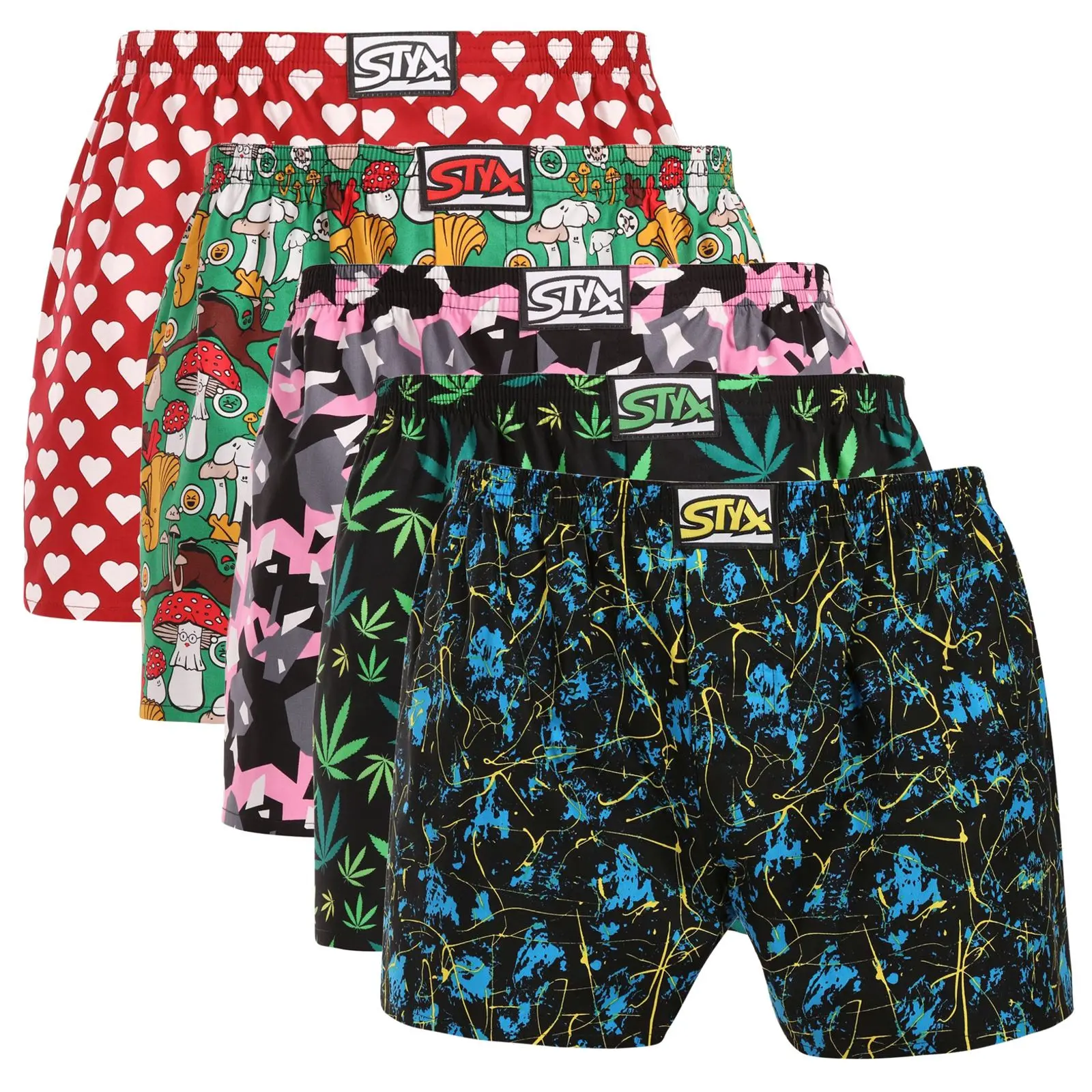 5PACK pánské trenky Styx art klasická guma vícebarevné (5A1889010) XXL, trenýrky