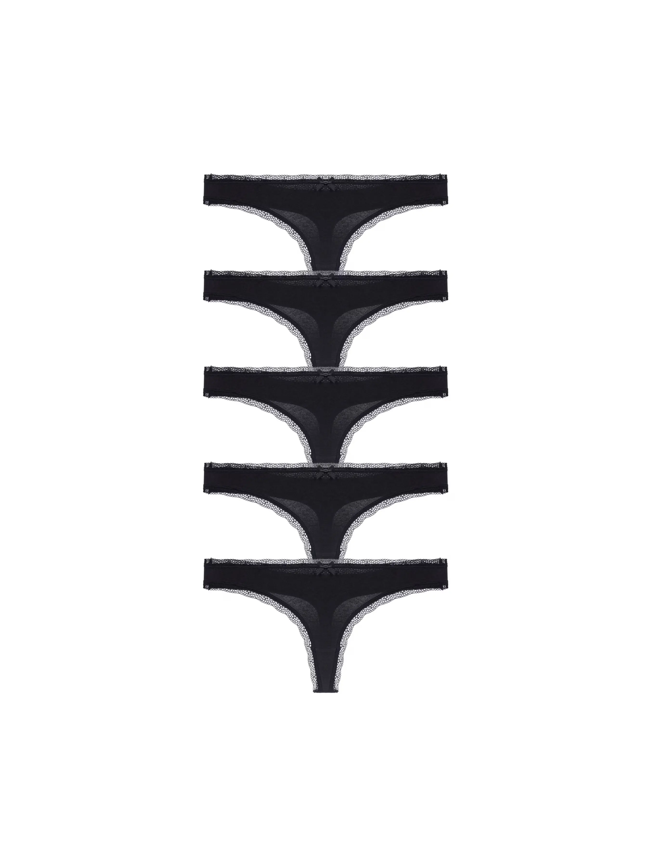 5PACK dámská tanga Dorina Essential Cotton černá (DCTH0013CO035-5X0001)